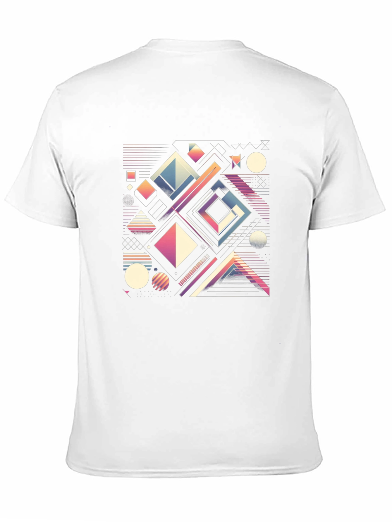 Black Geometric Pattern T-Shirt - Retro Modern Style view 11