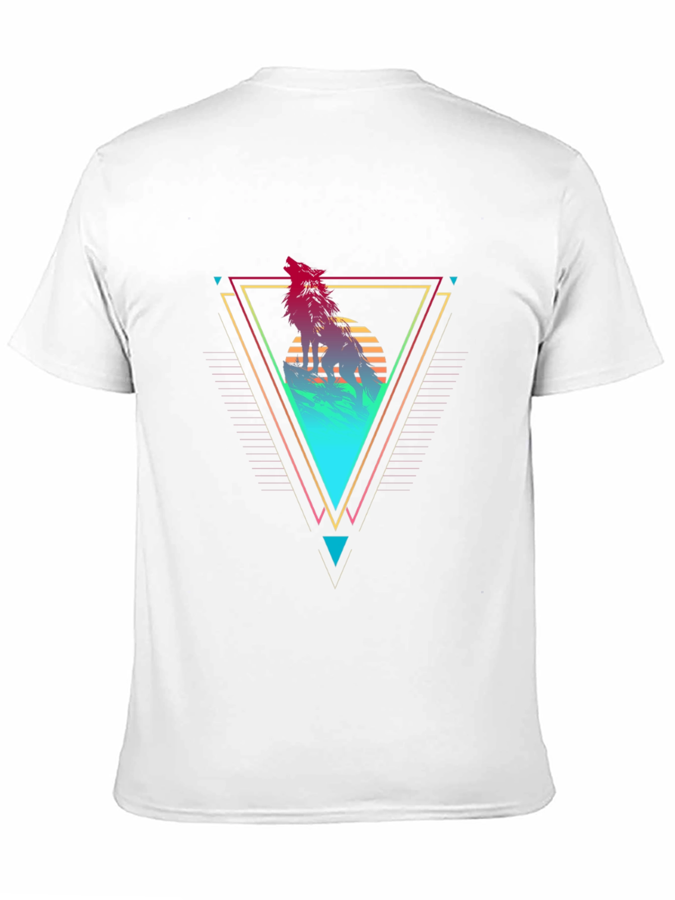 Black Geometric Wolf Graphic Tee view 11