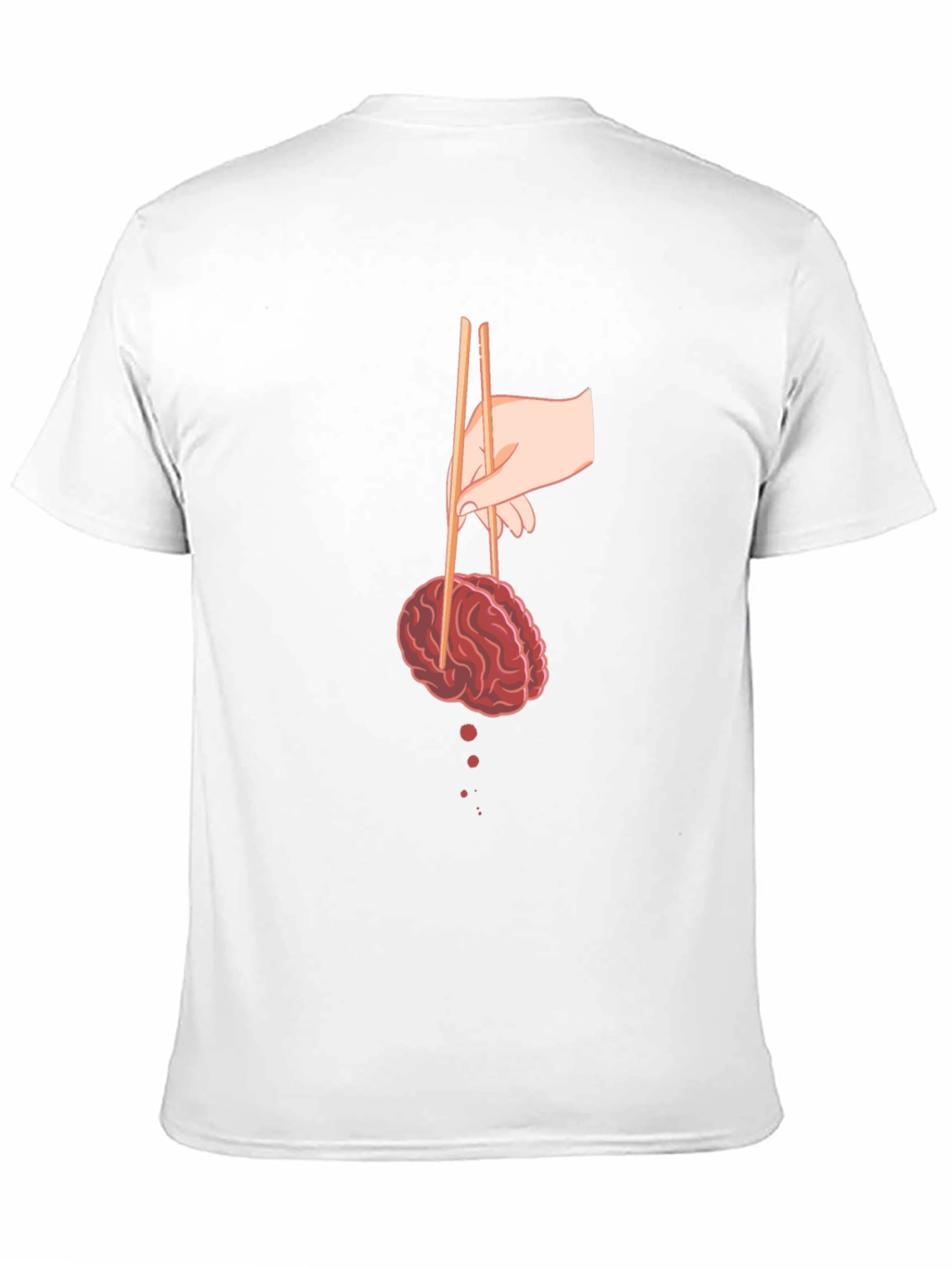 Black Brain Chopsticks Graphic Tee - Quirky and Unique view 11