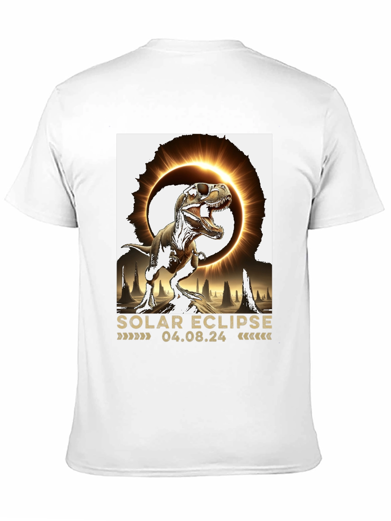 Black Solar Eclipse Dinosaur T-Shirt view 11