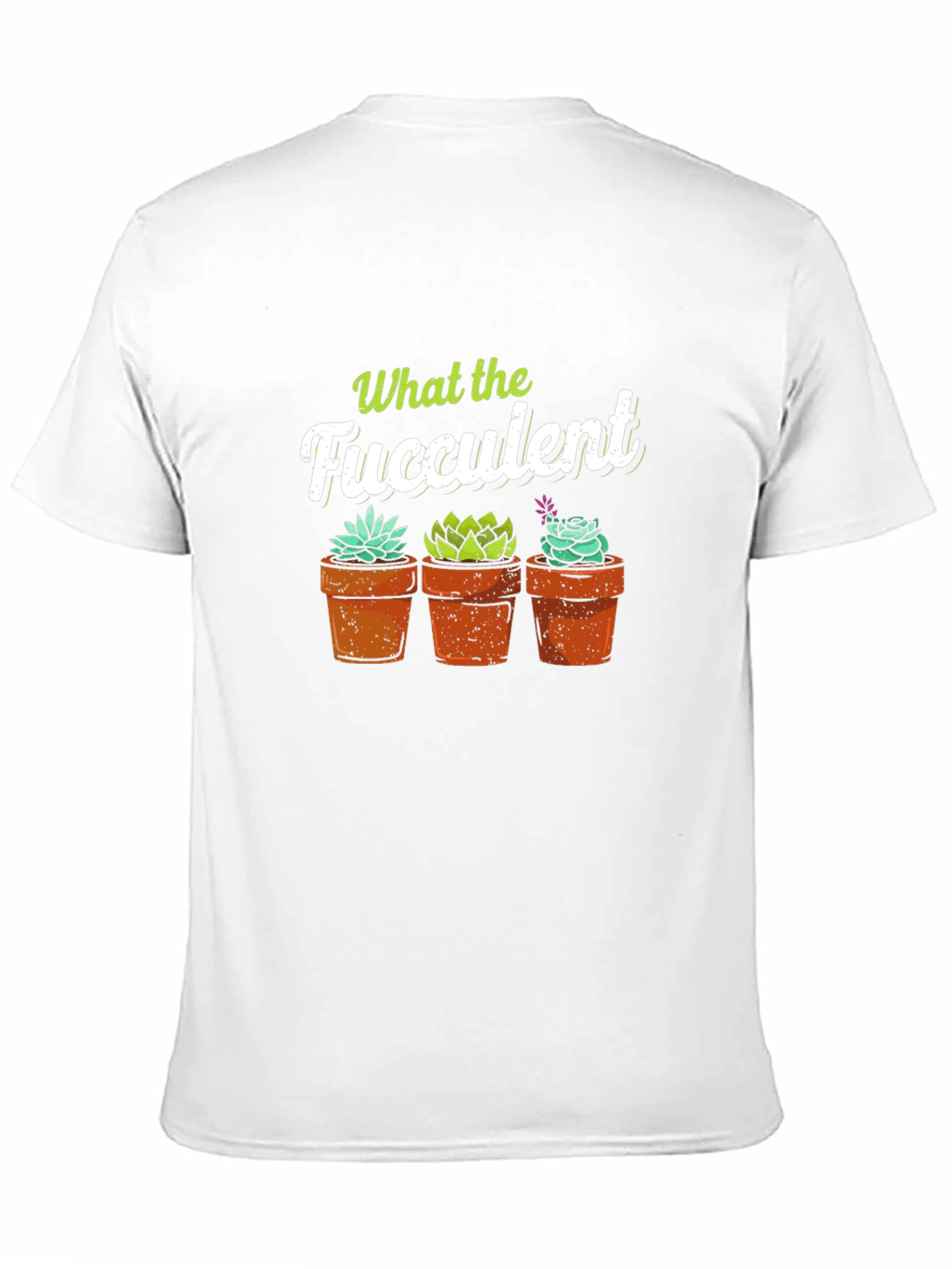 Black What the Fucculent T-Shirt - Potted Succulents view 11