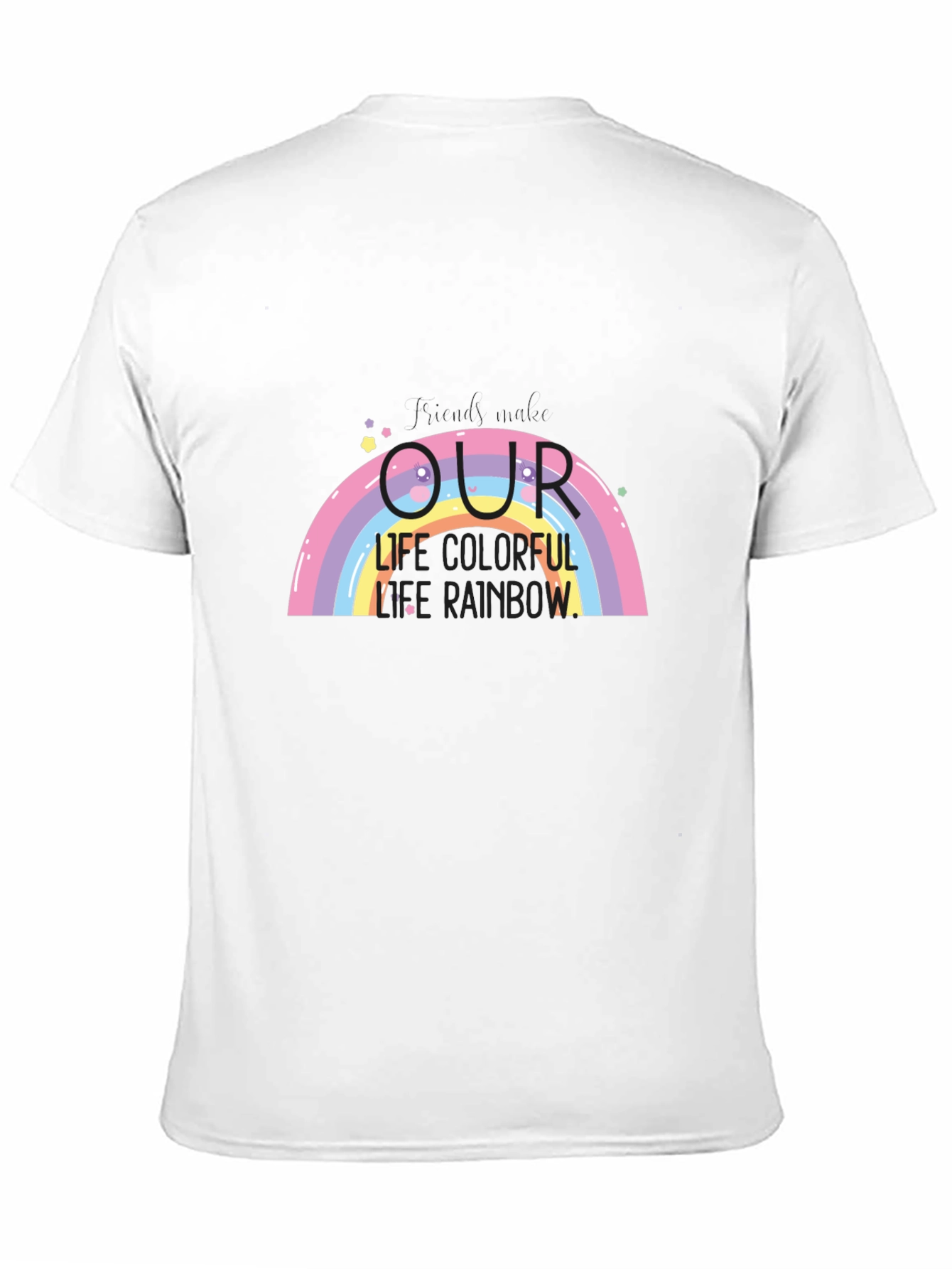 Black Rainbow Life Colorful Graphic T-Shirt view 11