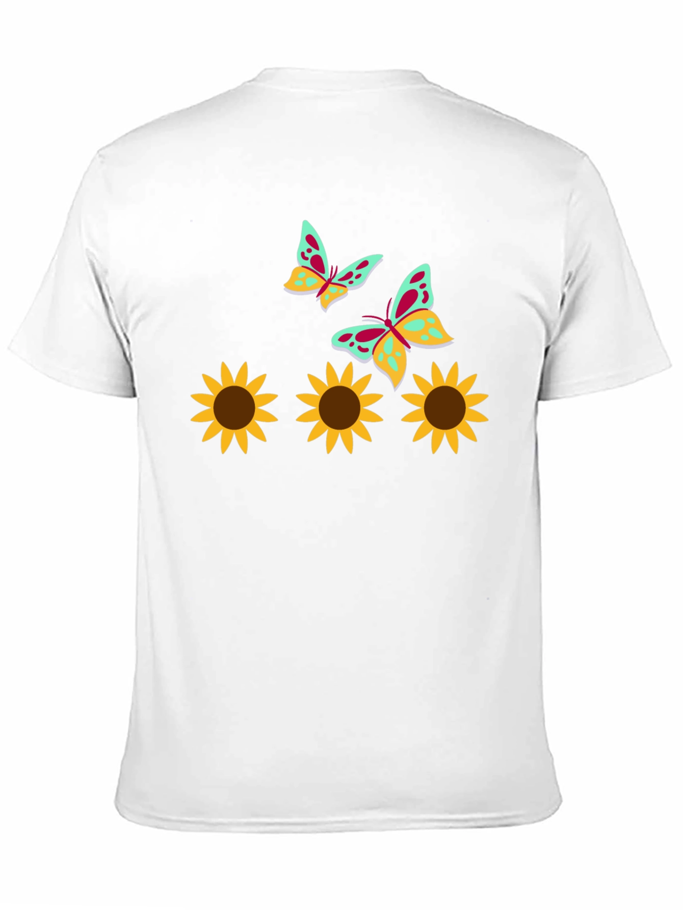 Black Sunflower and Butterfly Graphic Tee view 11