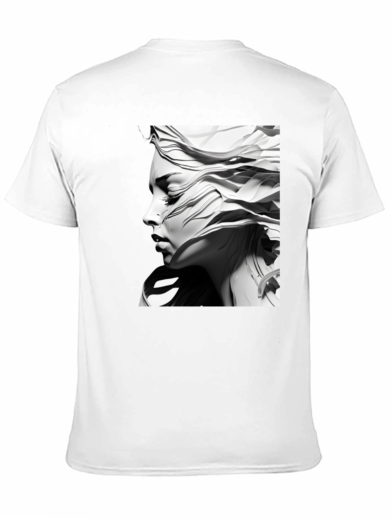 Black Abstract Woman Graphic Tee - Modern Art T-Shirt view 11