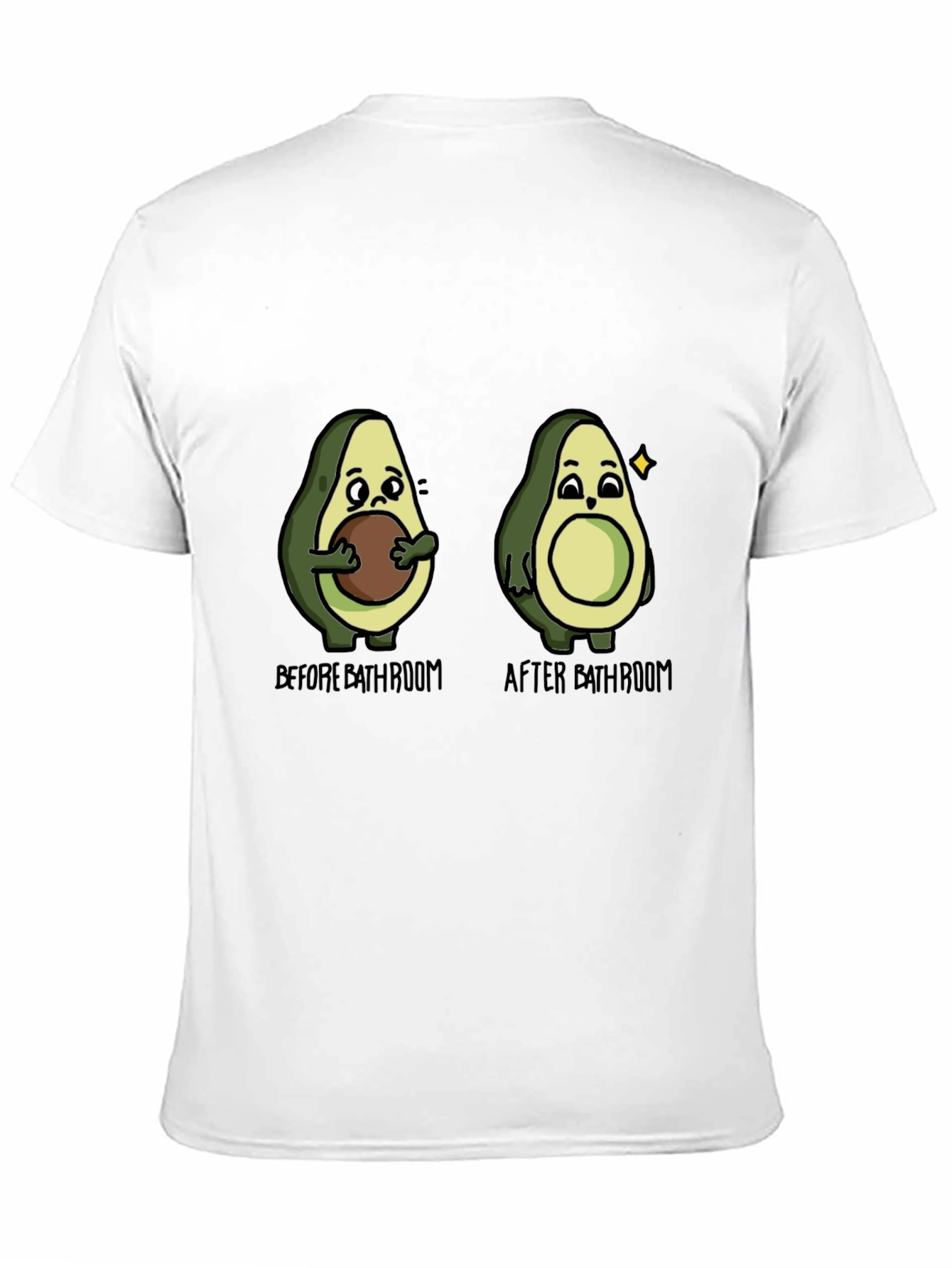 Black Avocado Before & After Bathroom Humor T-Shirt view 11