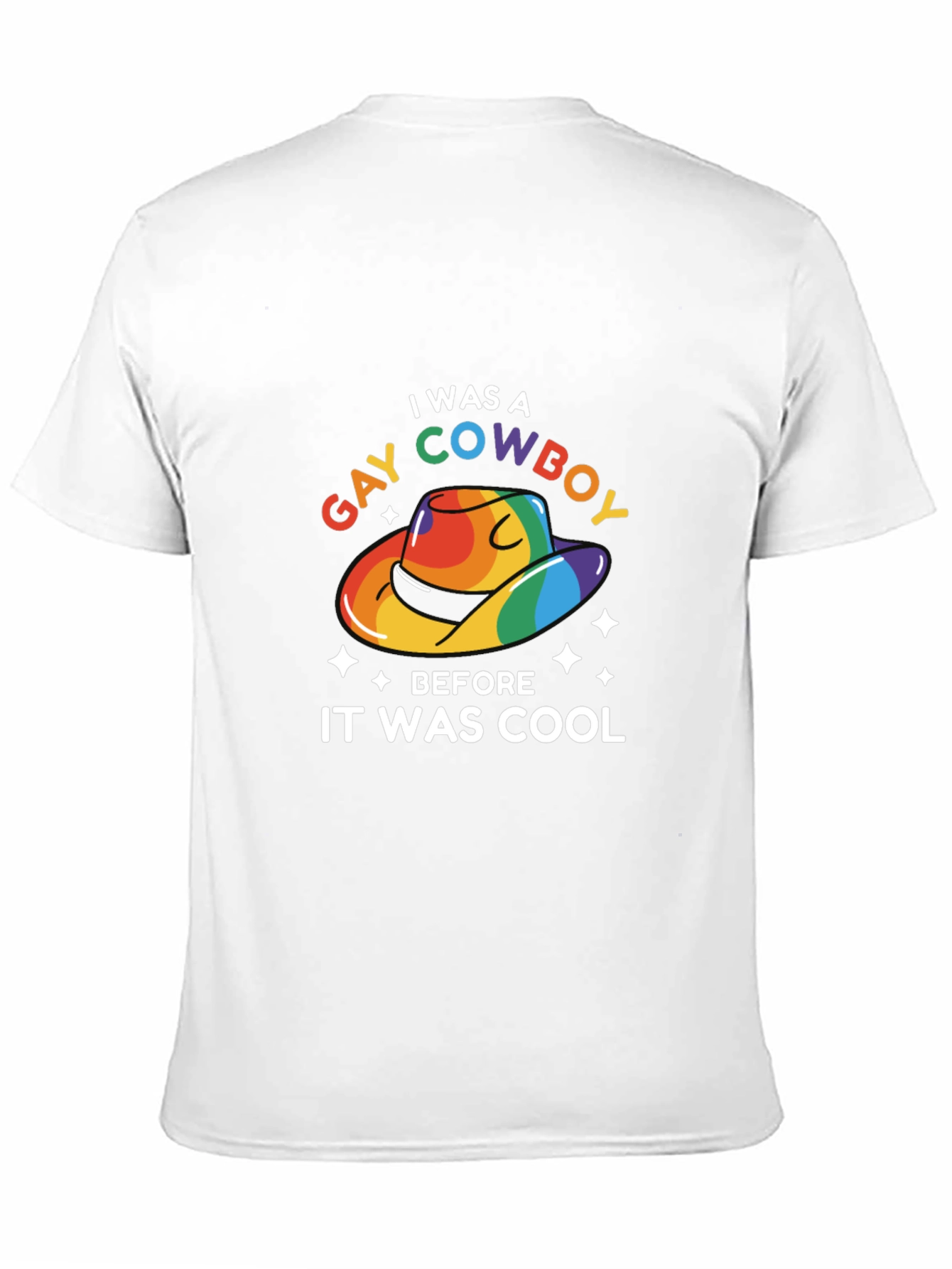 Black Gay Cowboy Pride T-Shirt - Rainbow Cowboy Hat view 11