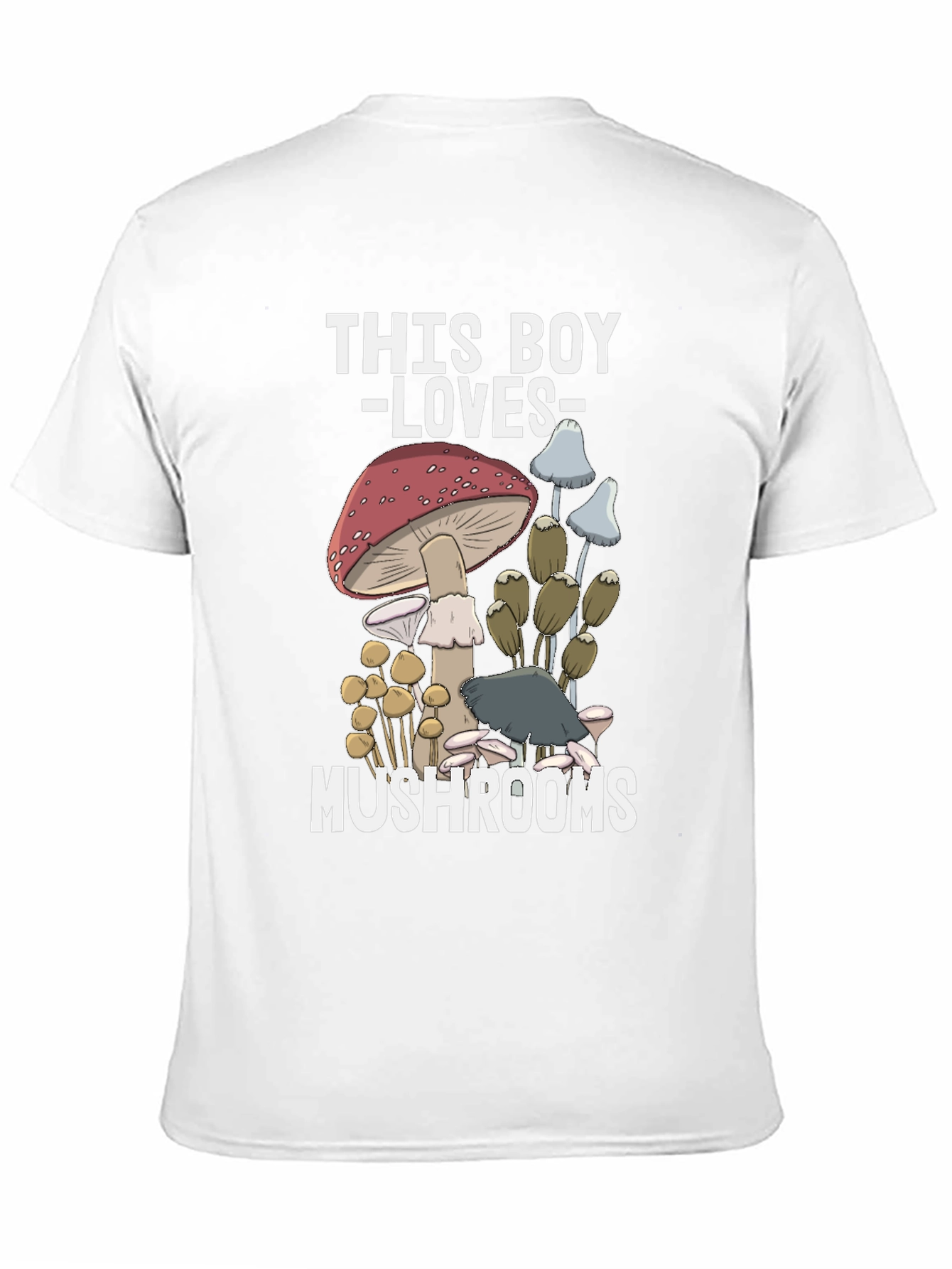 Black This Boy Loves Mushrooms T-Shirt view 11