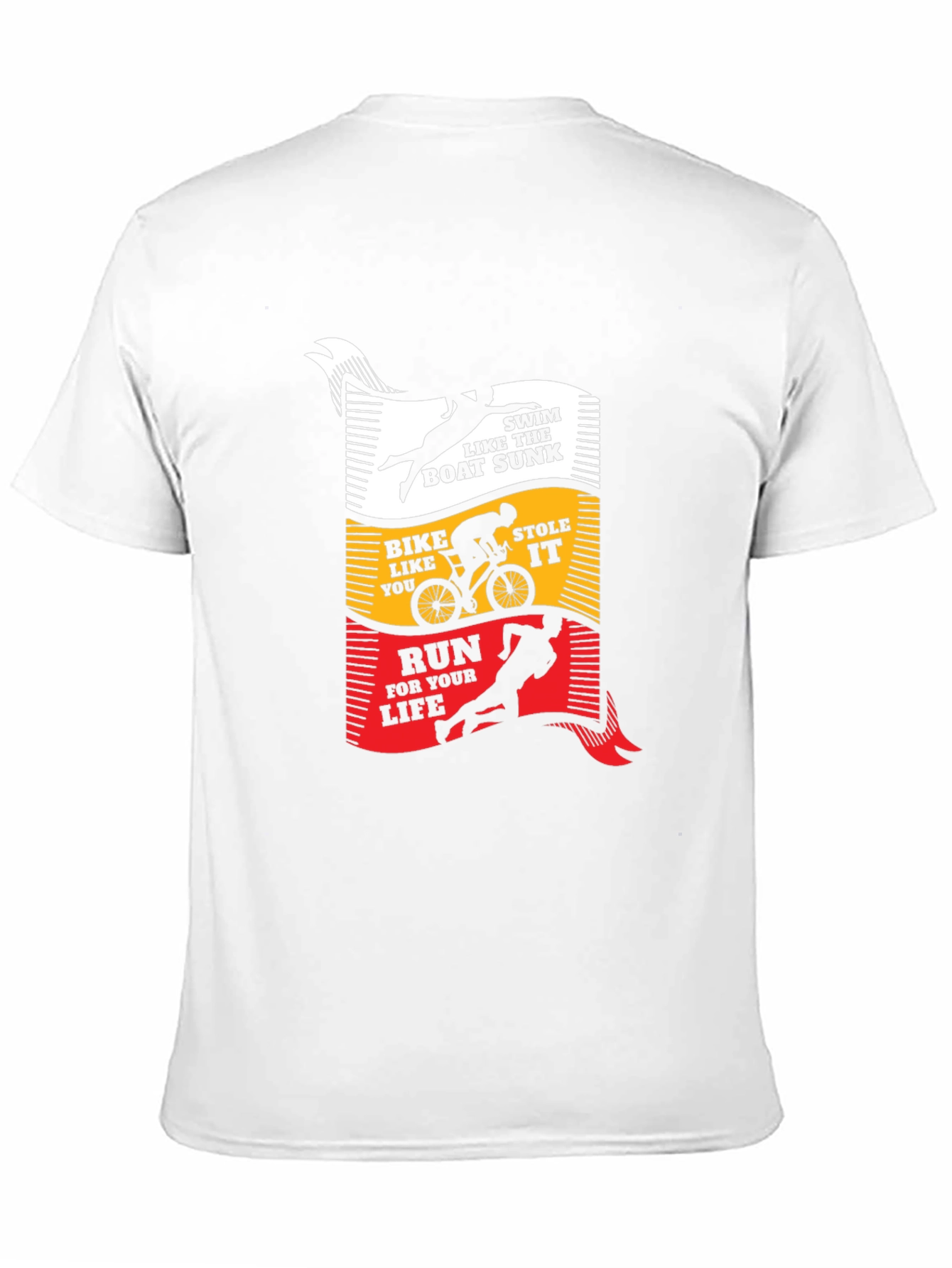 Black Triathlon T-Shirt: Swim, Bike, Run view 11