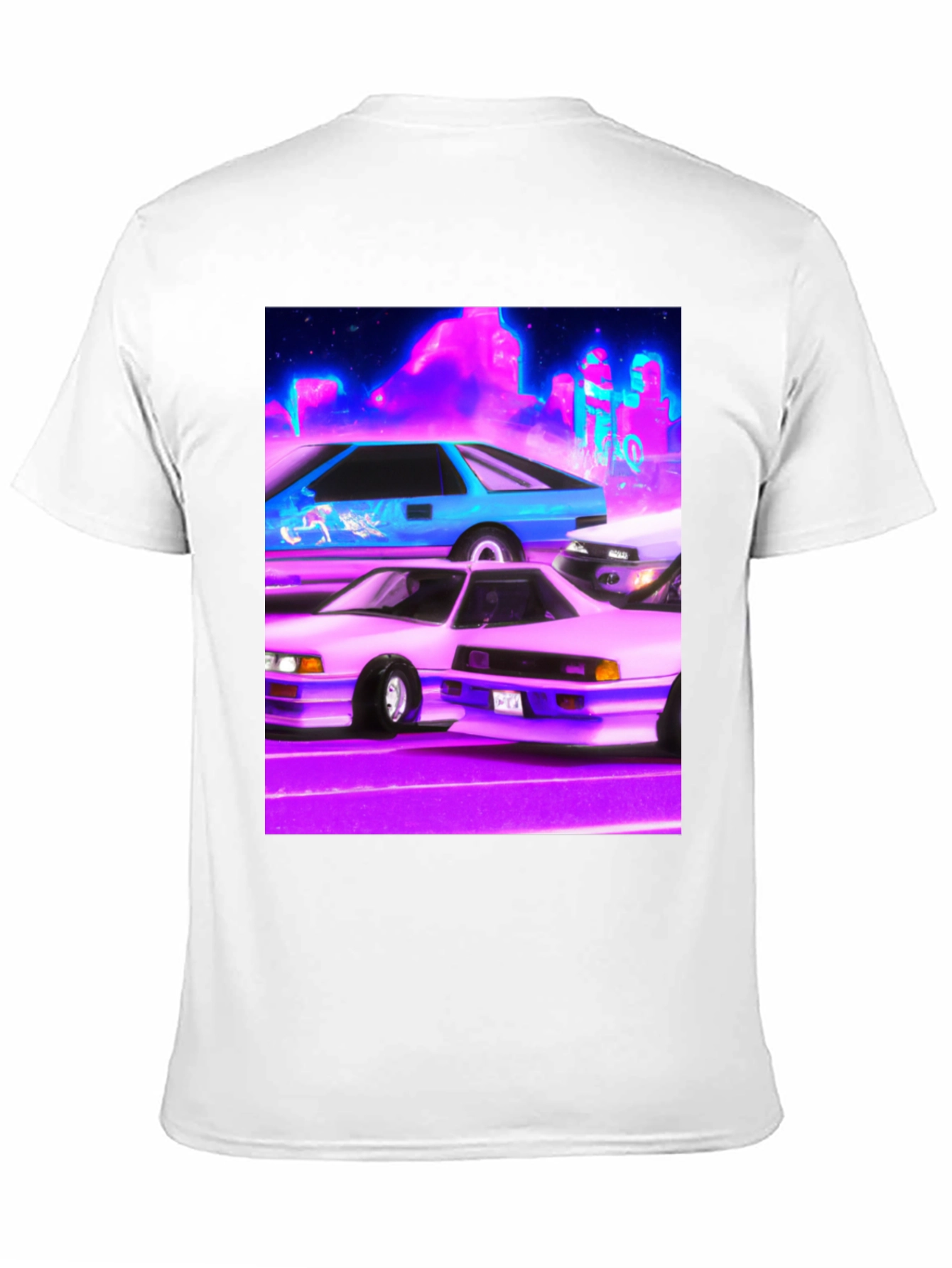Black Retro Cars Graphic Tee - Black Cotton Blend Shirt view 11