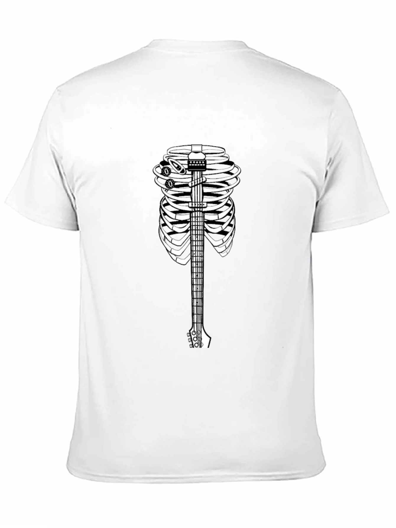 Black Guitar Ribcage Graphic Tee - Rock Music Fashion view 11