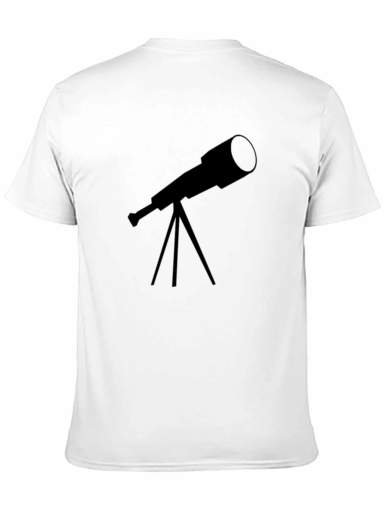 Black Telescope Graphic Tee - Astronomy Lover's Black T-Shirt view 11