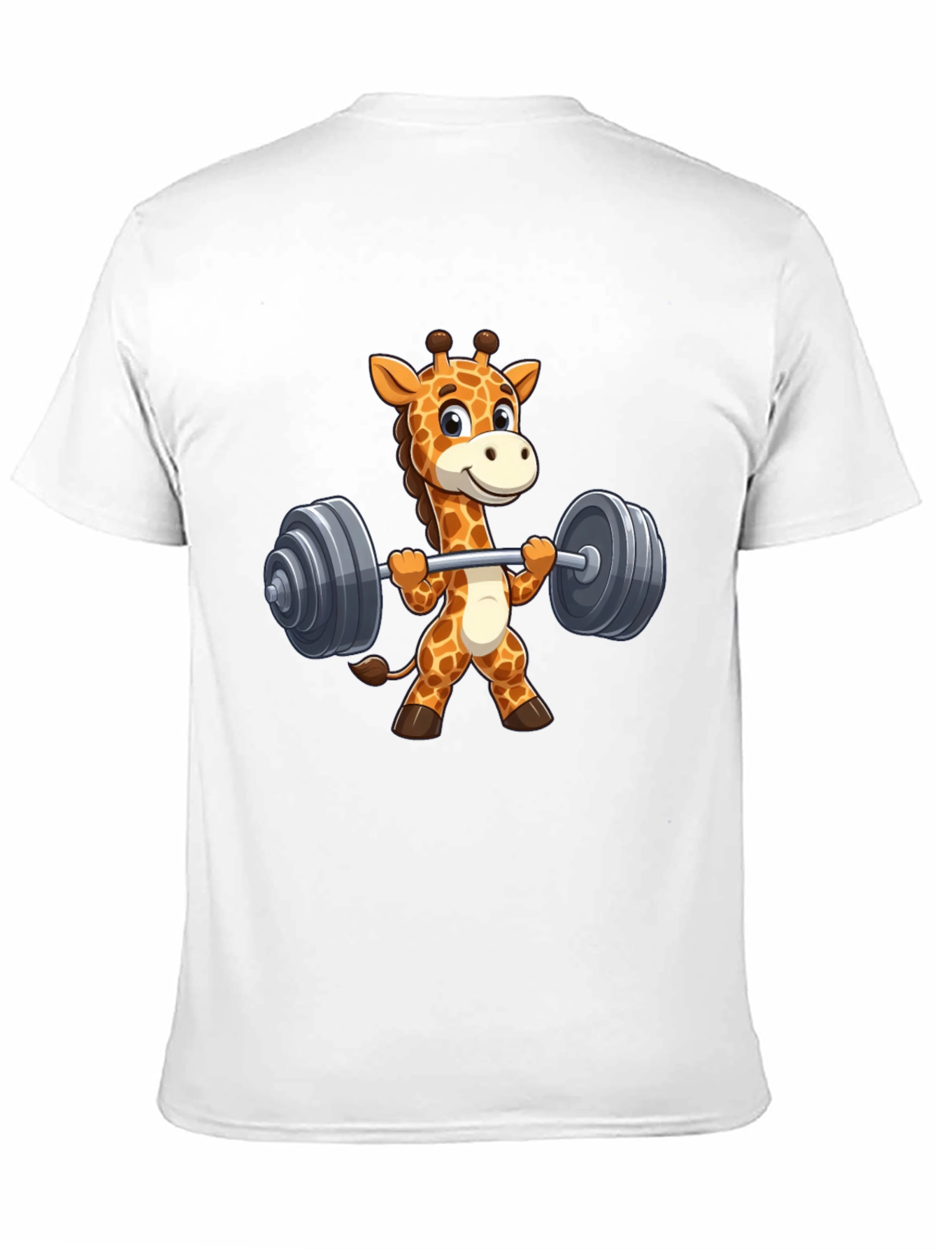Black Giraffe Lifting Weights Graphic T-Shirt - Black view 11