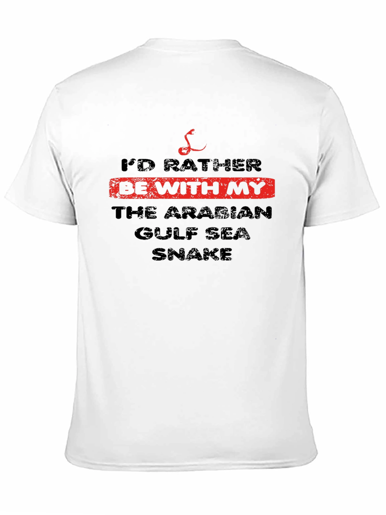 Black I'd Rather Be With My Arabian Gulf Sea Snake T-Shirt view 11