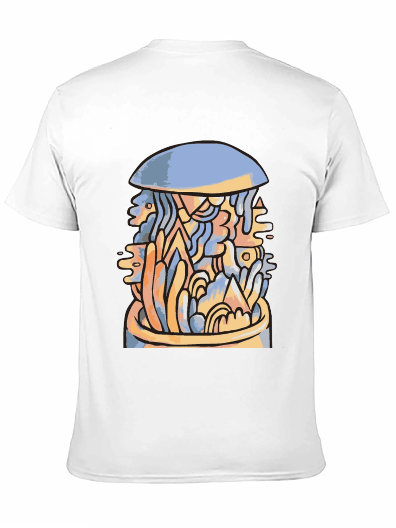 Black Abstract Art Tee - Modern Graphic Design T-Shirt view 11