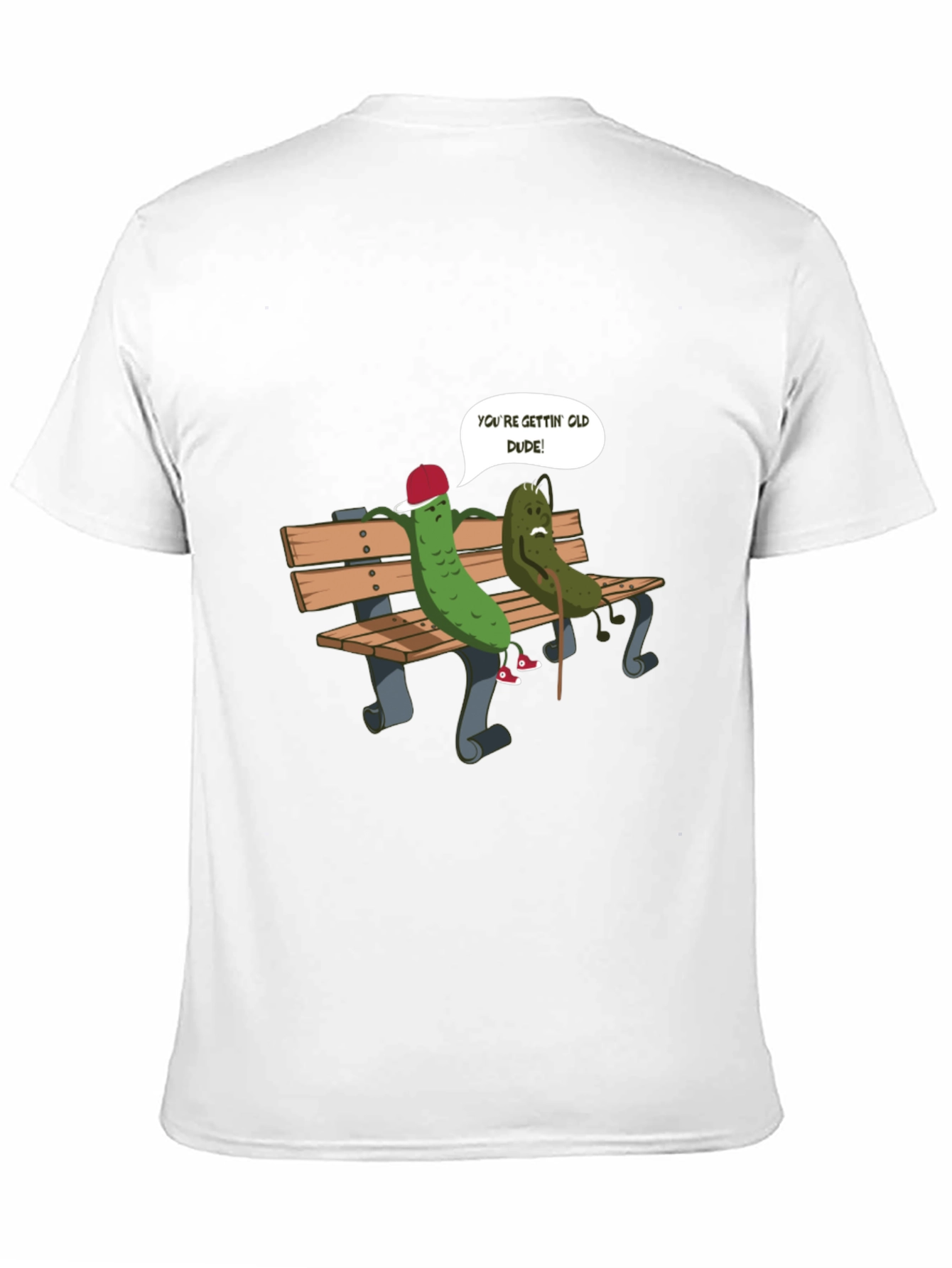 Black Funny Pickle Old Dude Graphic T-Shirt view 11