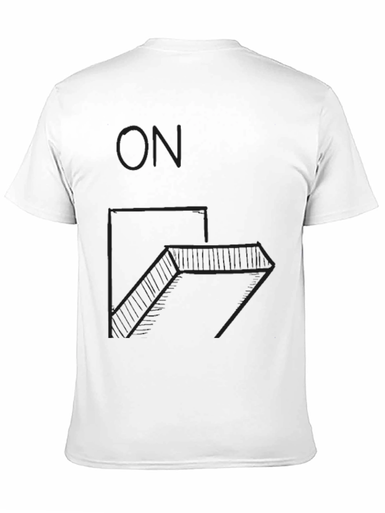 Black Minimalist Geometric Staircase T-Shirt view 11