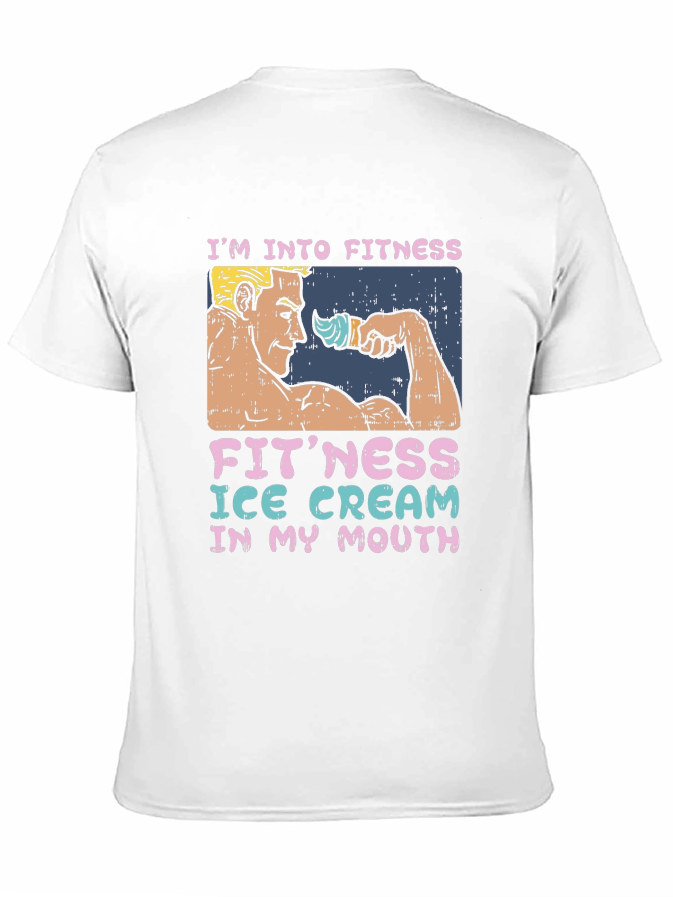 Black Fitness Ice Cream Funny Graphic T-Shirt view 11