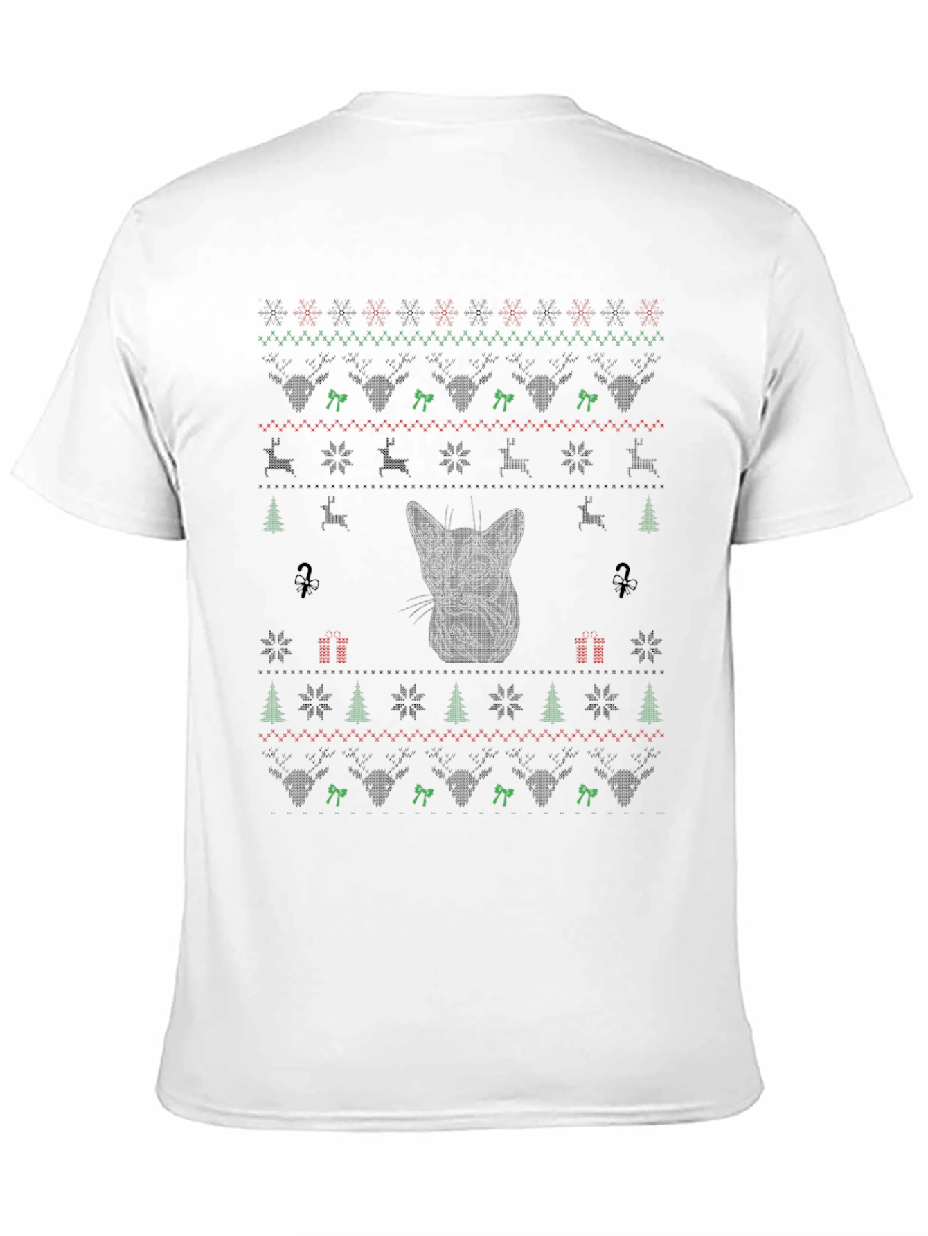 Ugly Christmas Cat T-Shirt - Holiday Festive - 11
