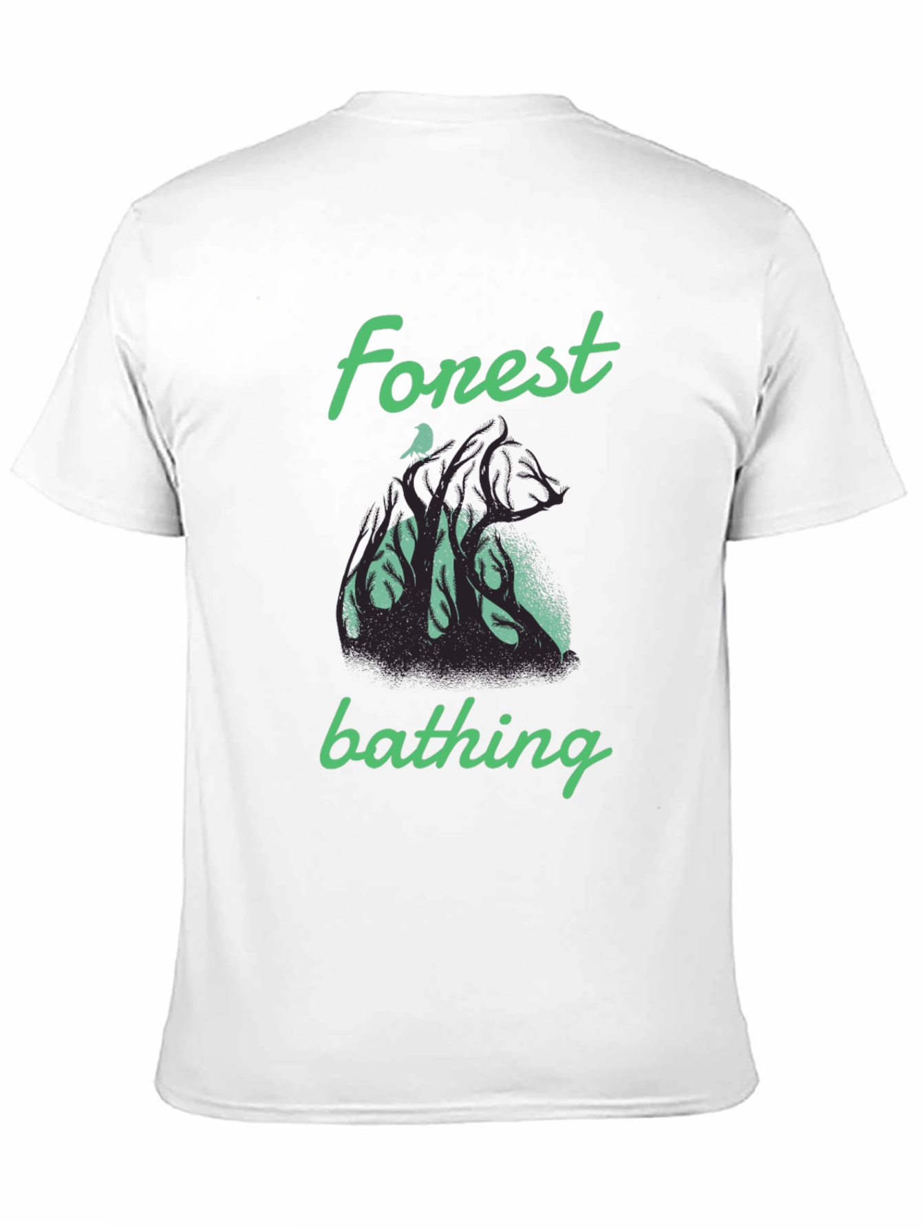 Forest Bathing Graphic Tee - Black Cotton T-Shirt - 11