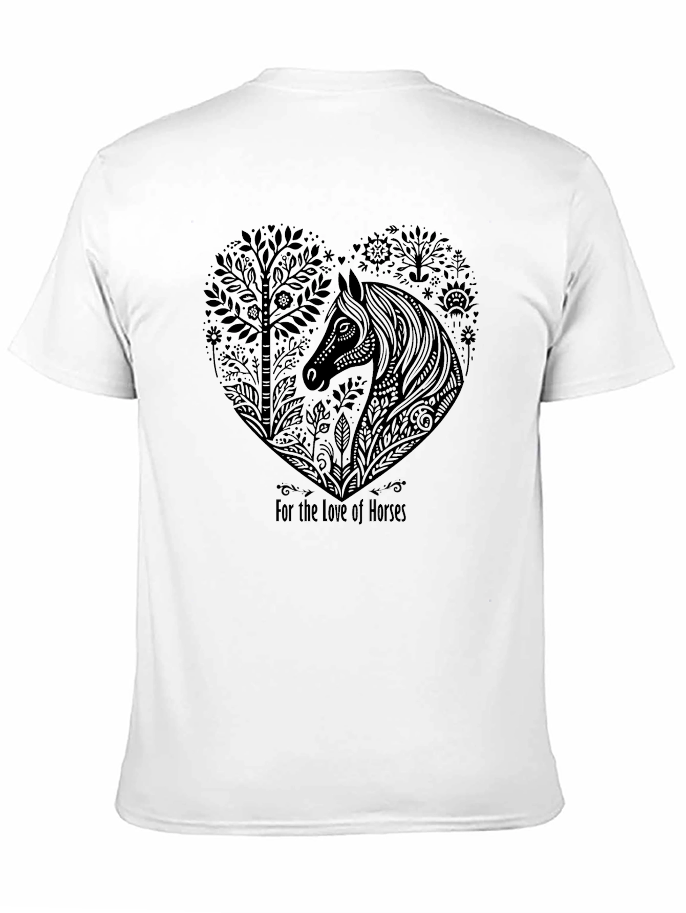 Black Horse Lover T-Shirt - Heart Design view 11