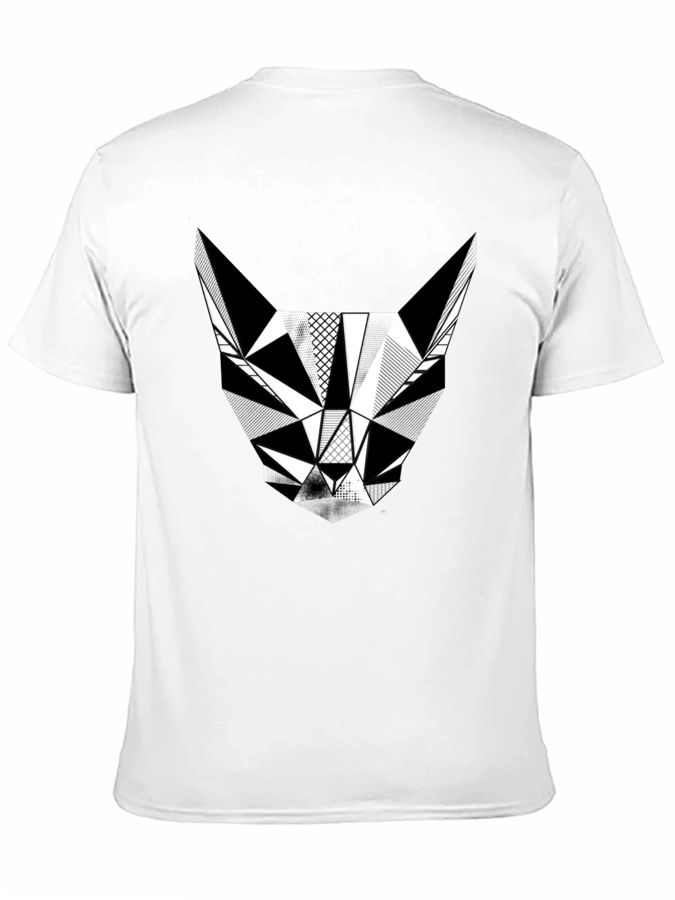 Black Geometric Cat T-Shirt - Modern Graphic Tee view 11