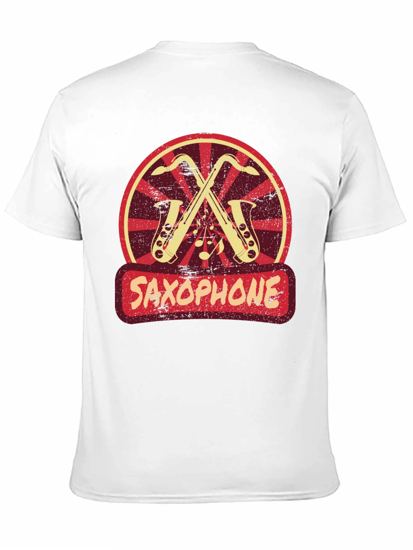 Black Saxophone Music T-Shirt Vintage Style view 11