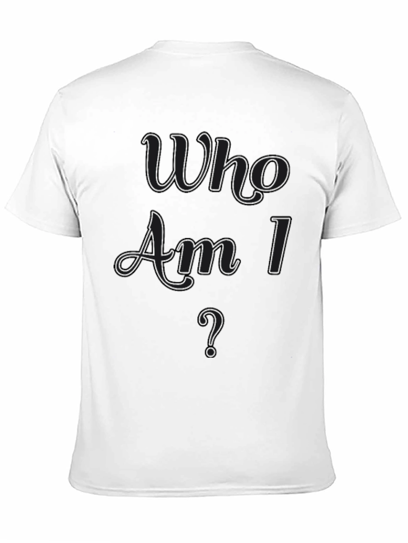 Black Who Am I? Graphic Print Crew Neck T-Shirt view 11