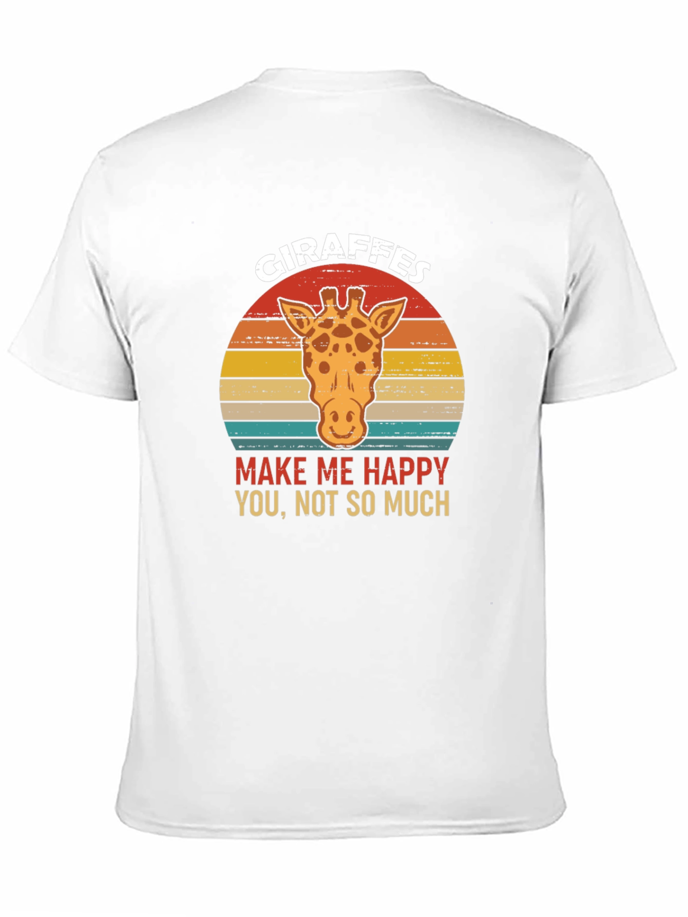 Black Giraffe Happy Graphic T-Shirt: Unisex Crew Neck Tee view 11