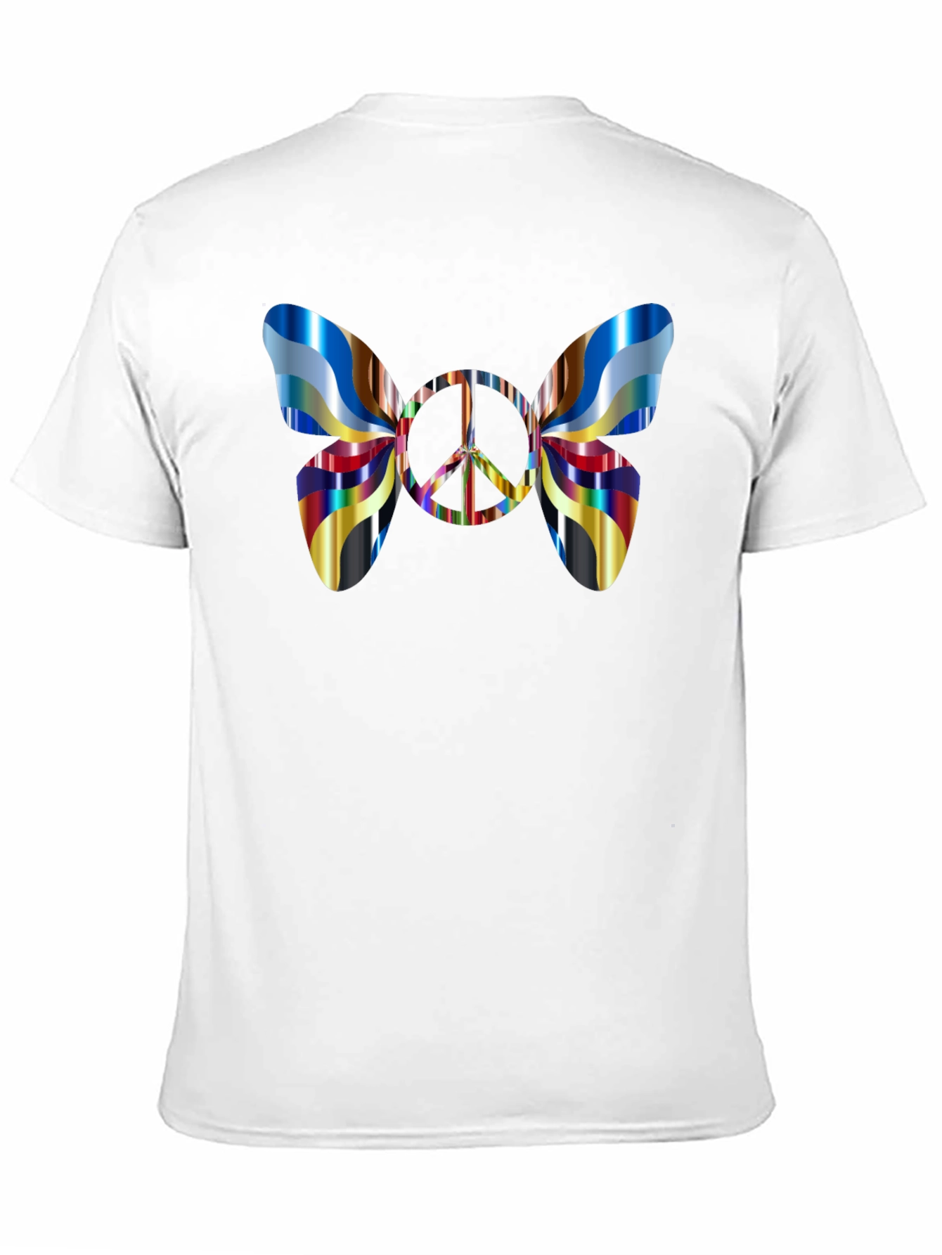 Black Peace Butterfly Graphic Tee - Stylish Men's Black T-Shirt view 11