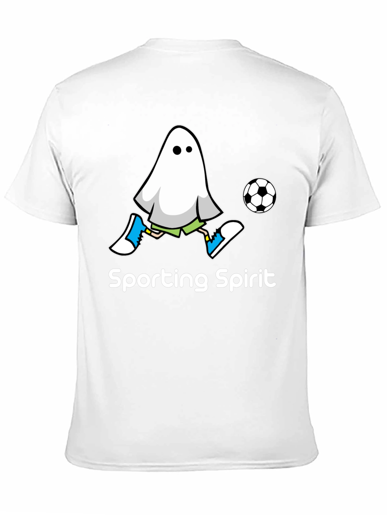 Black Sporting Spirit Ghost Soccer T-Shirt view 11