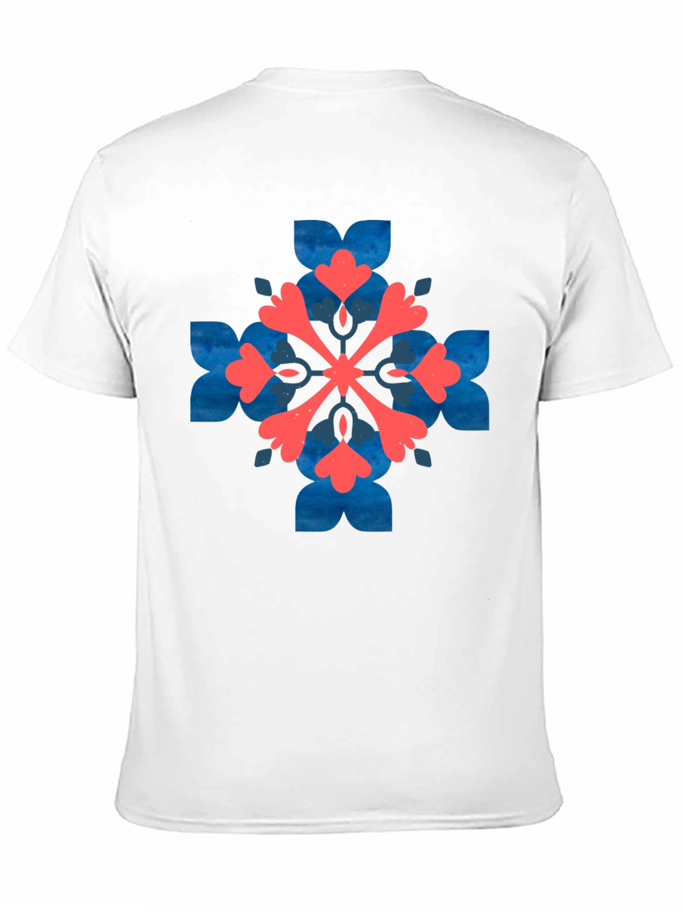 Black Stylish Black Tee with Geometric Floral Design view 11