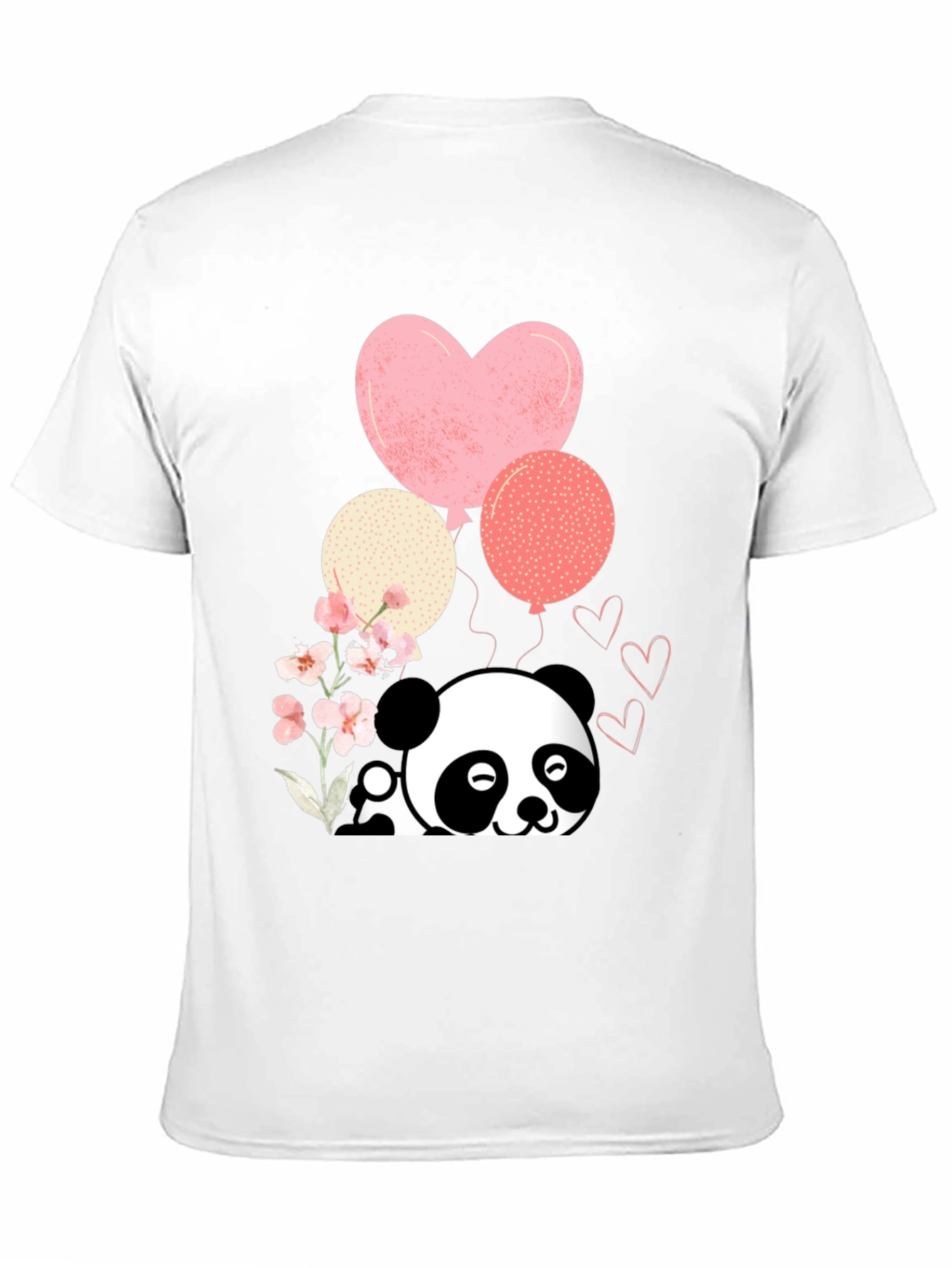 Black Cute Panda & Balloons Graphic Tee view 11