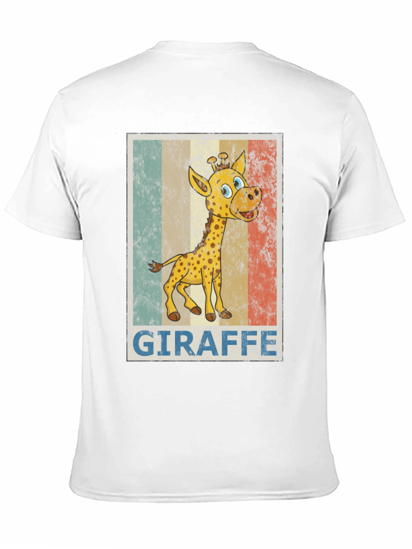 Black Giraffe Cartoon Print Black T-Shirt view 11
