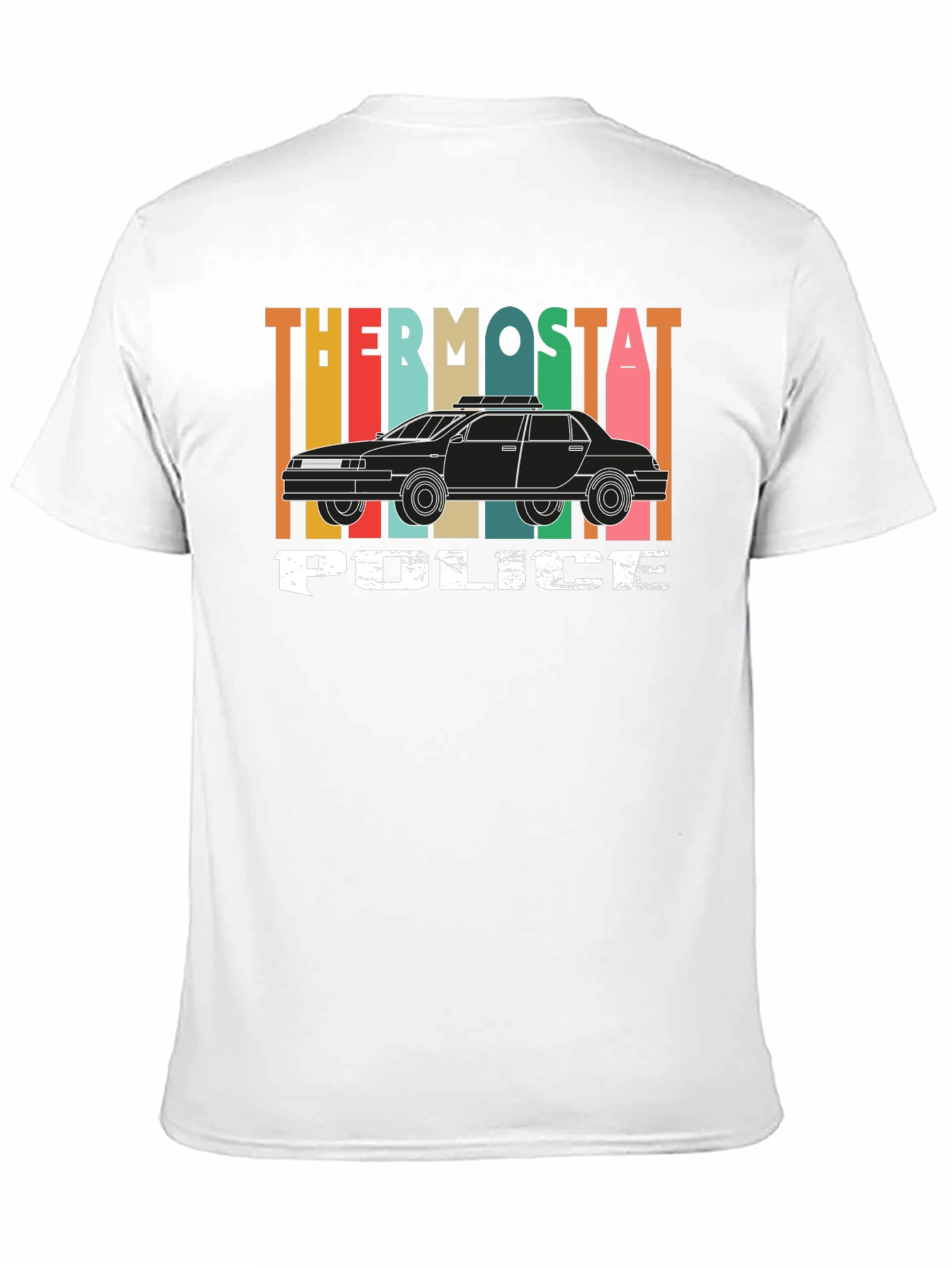 Black Thermostat Police Graphic T-Shirt - Retro Style view 11