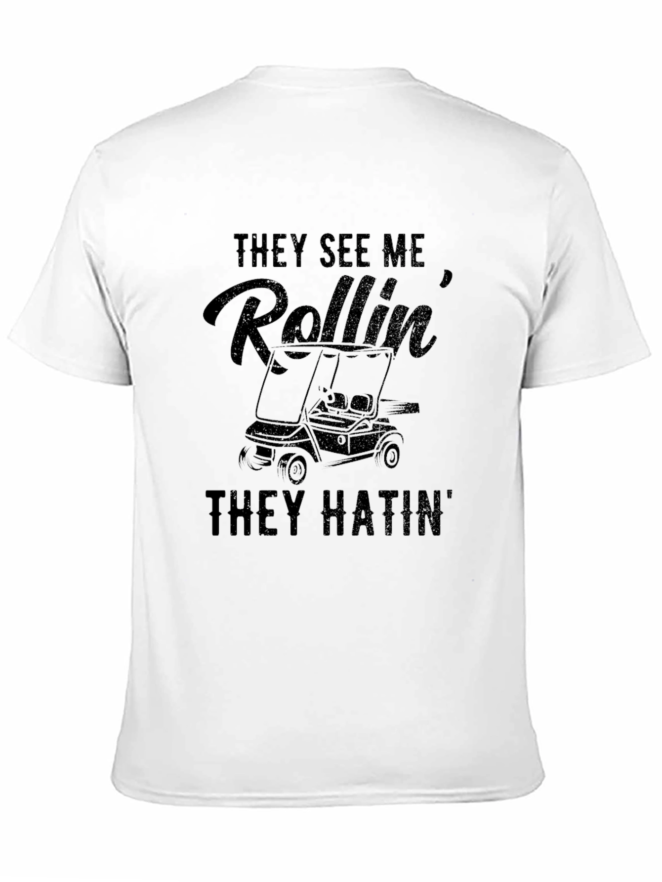 Black They See Me Rollin' Black T-Shirt view 11
