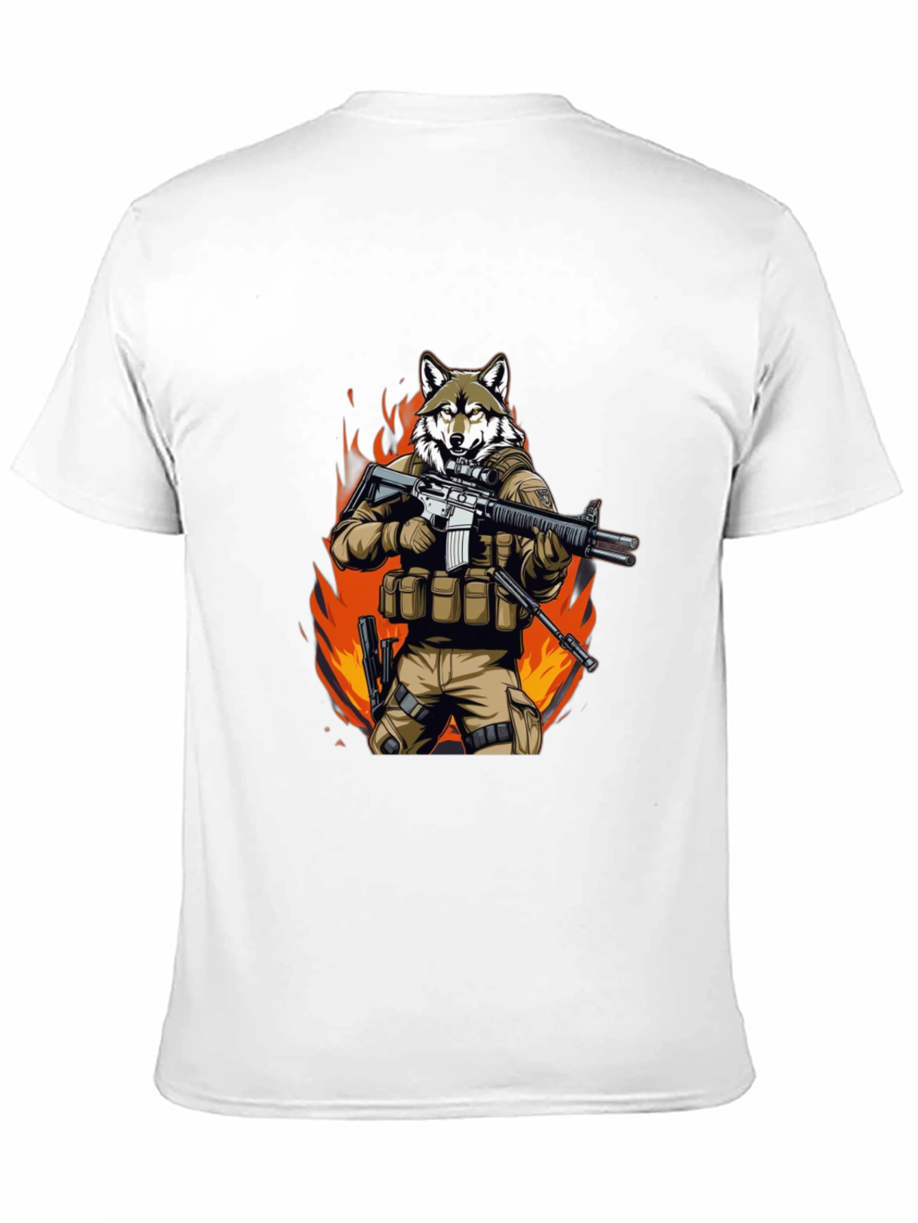 Black Tactical Wolf T-Shirt - Military Style Graphic Tee view 11