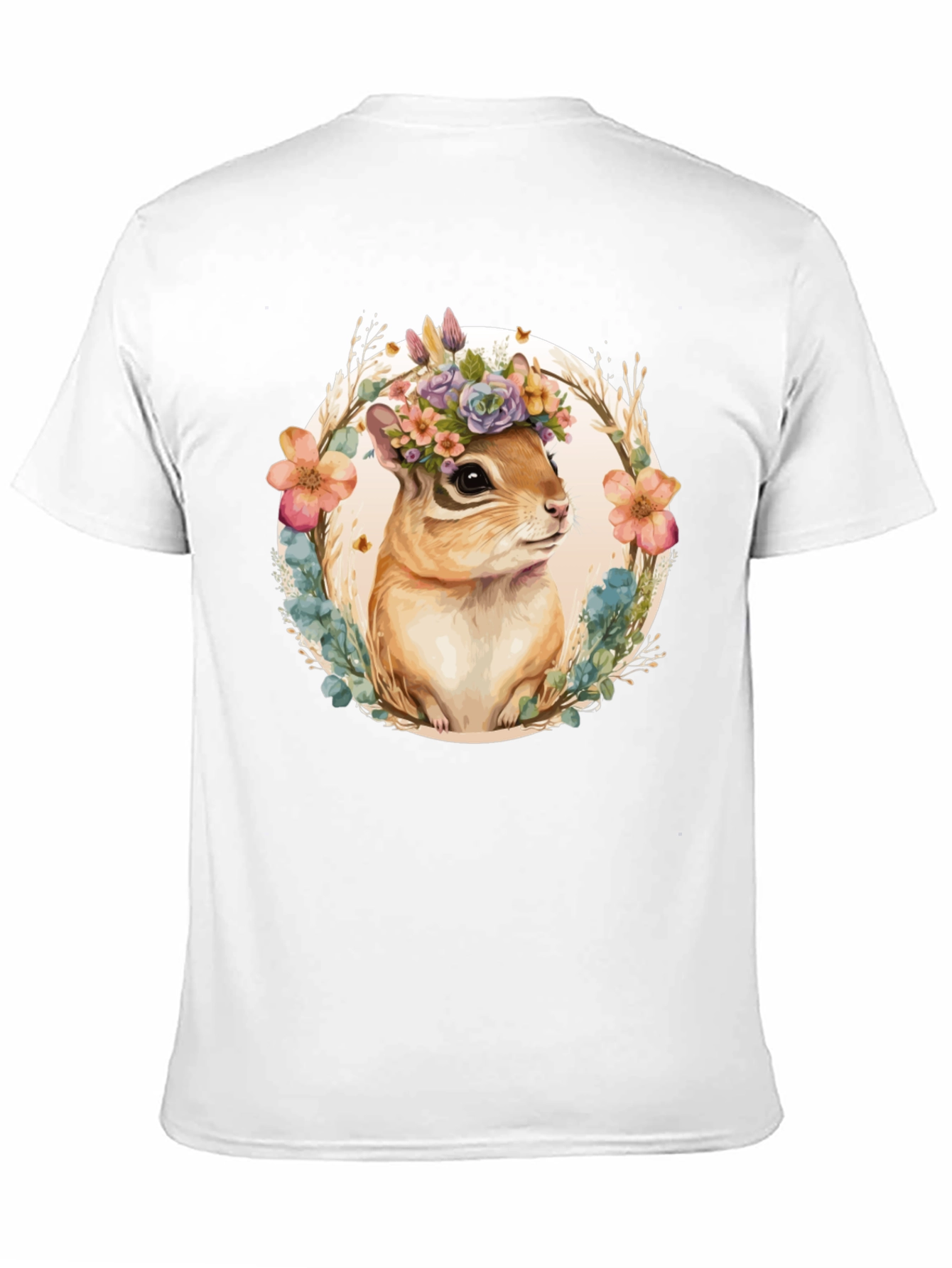 Black Floral Chipmunk Graphic Tee view 11