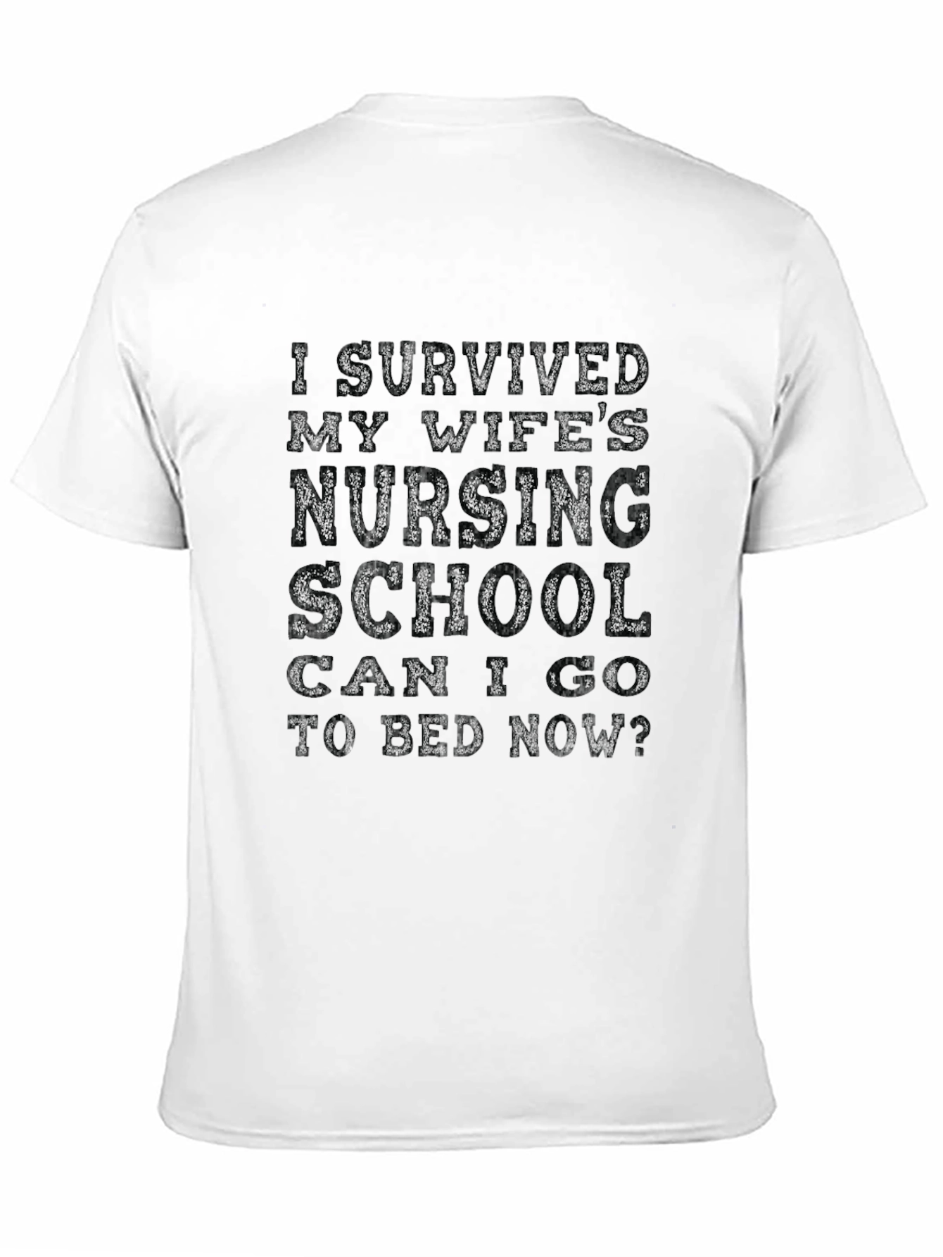 Black Husband's Nursing School Survivor Novelty T-Shirt view 11