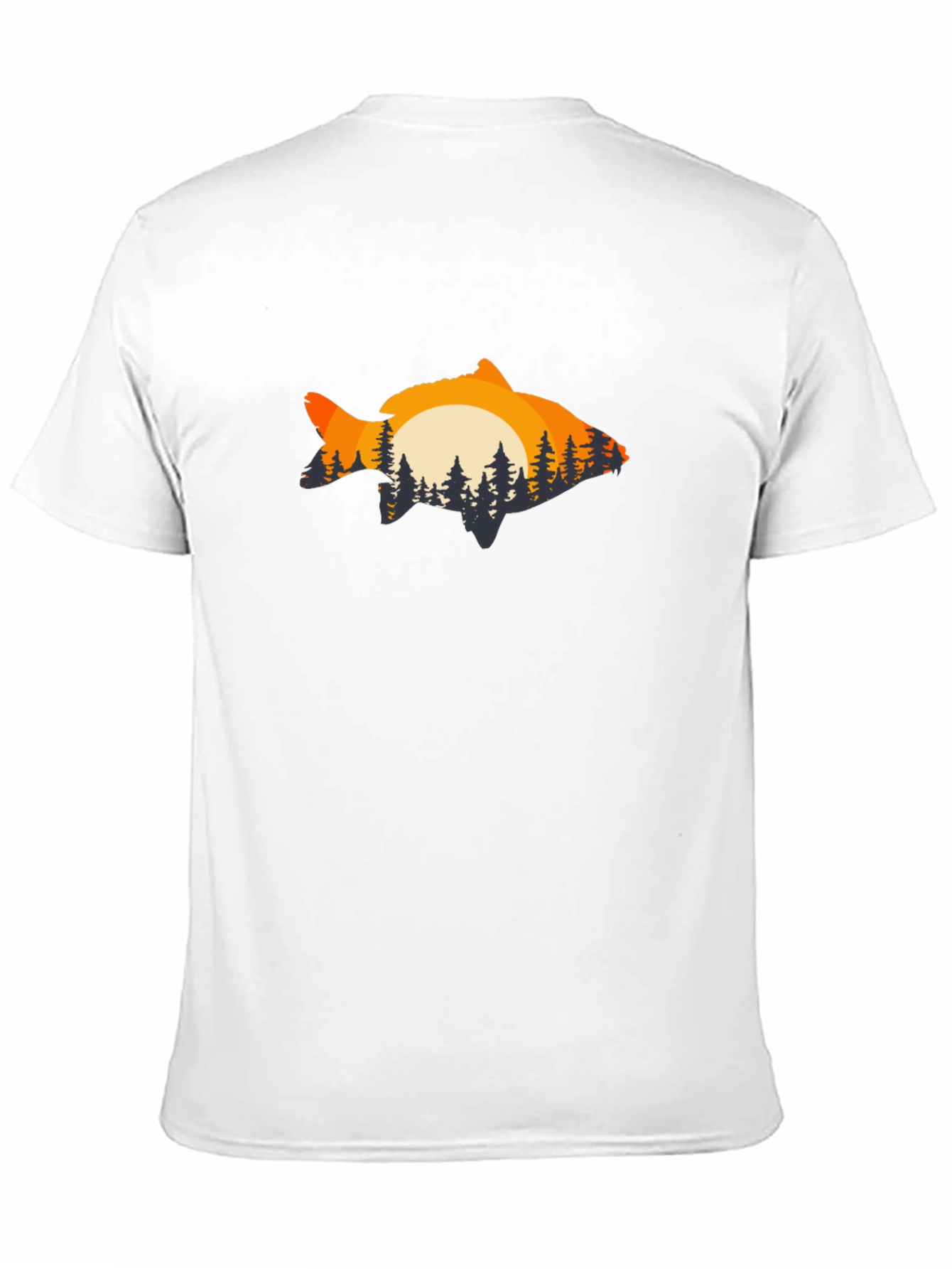 Black Sunset Fish Graphic Tee - Black Cotton Blend view 11