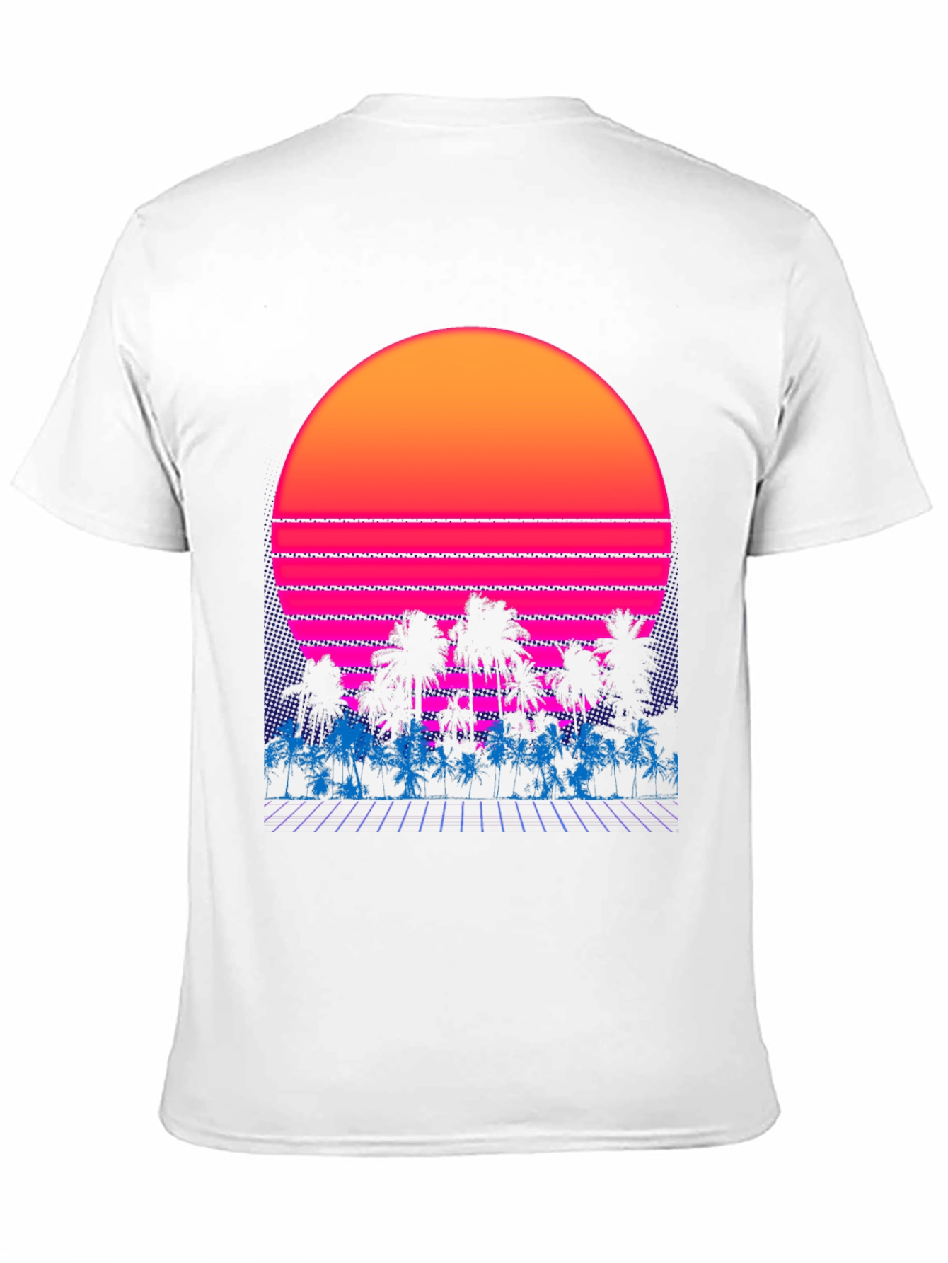 Black Retro Sunset Palm Tree Graphic Tee view 11
