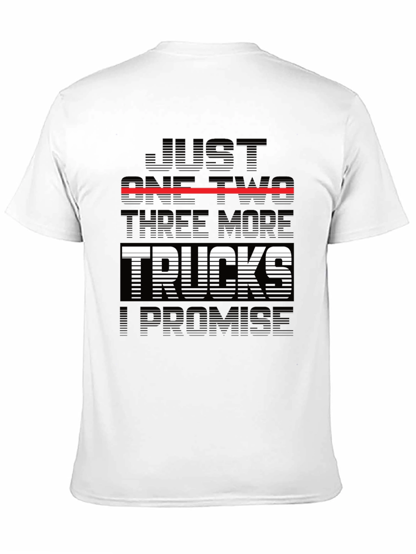 Black Just One Two Three More Trucks T-Shirt view 11