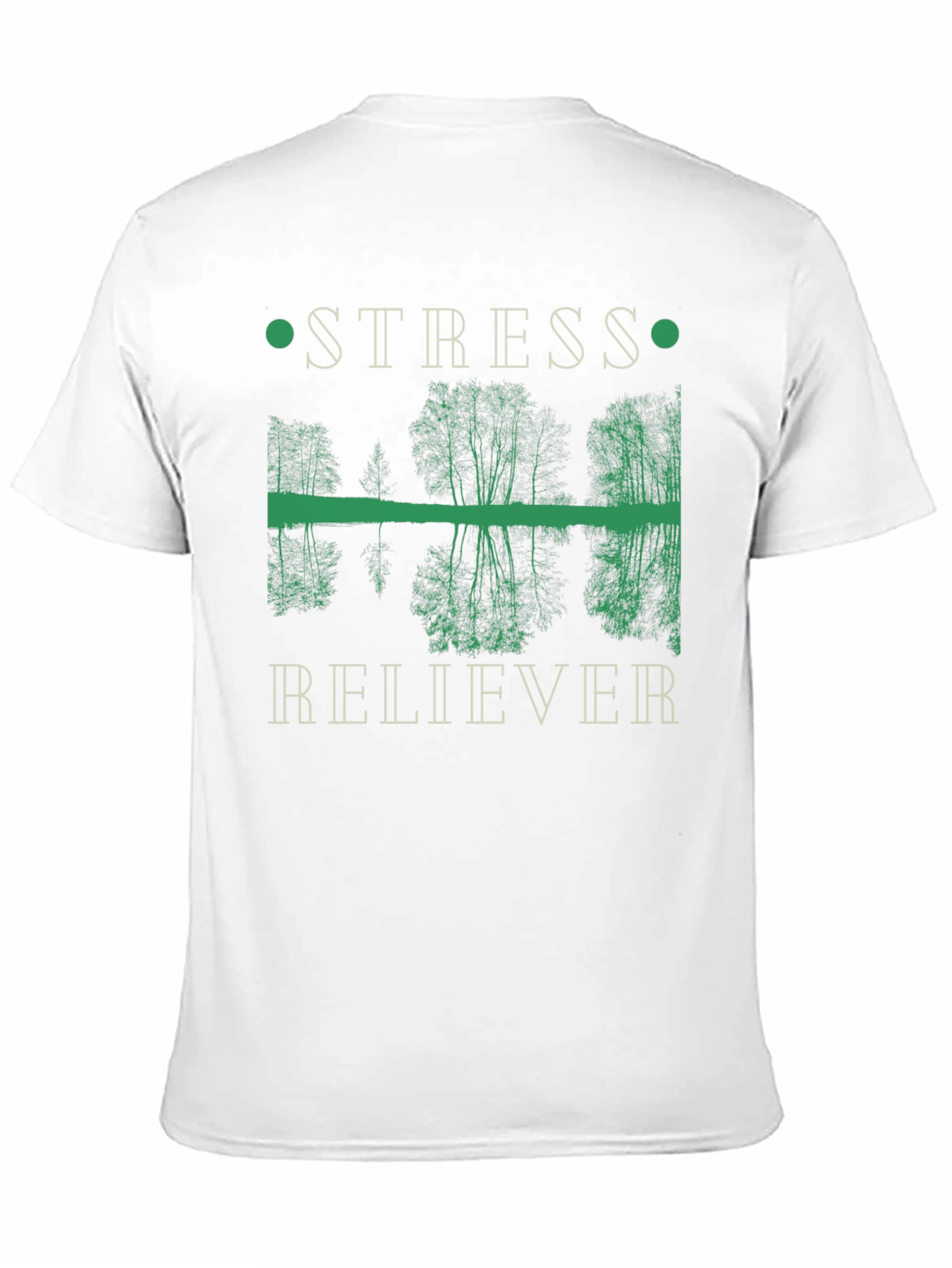 Black Stress Reliever T-Shirt: Nature Reflection Graphic view 11