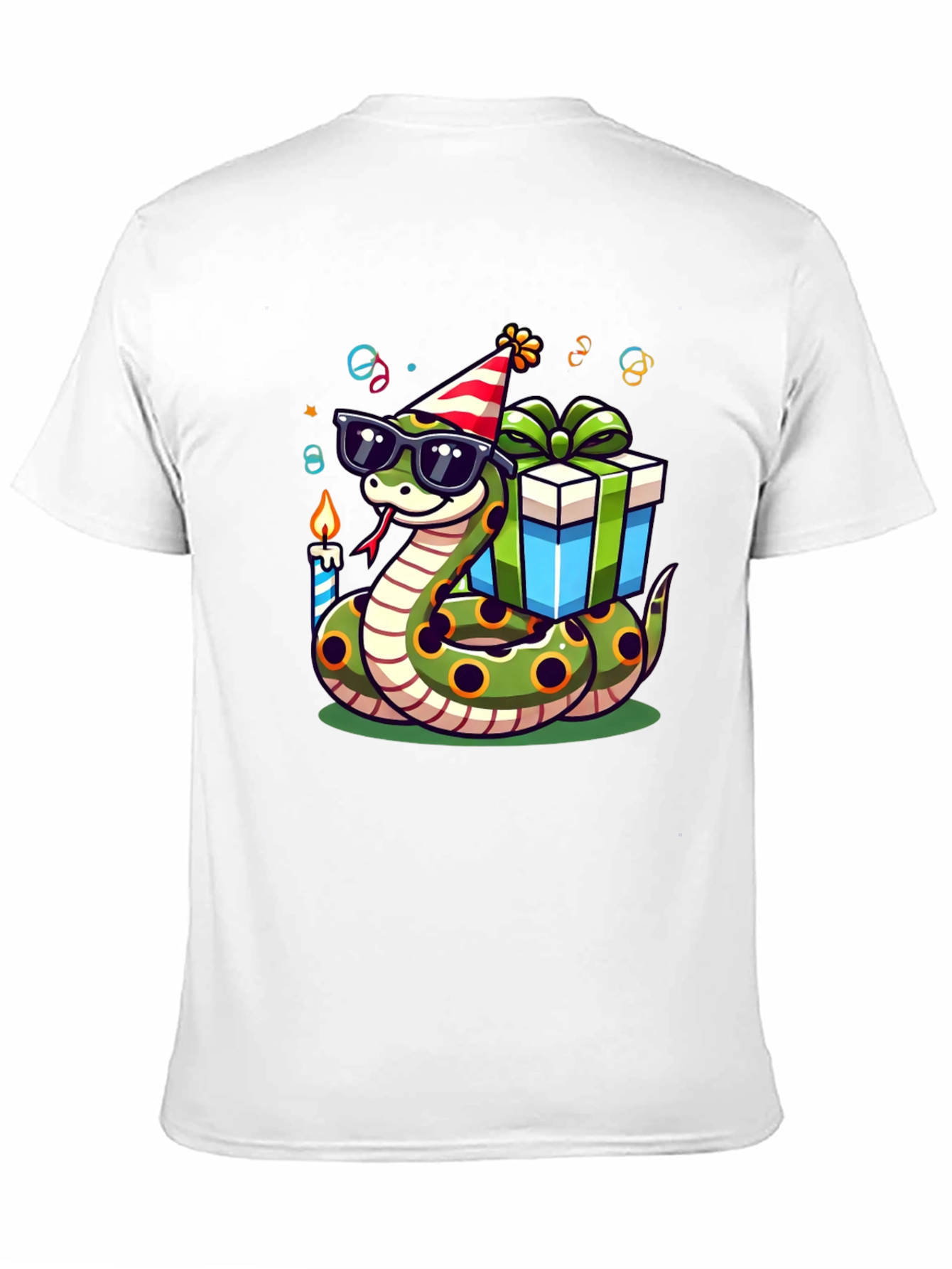Black Birthday Snake T-Shirt: Party Reptile in Shades view 11