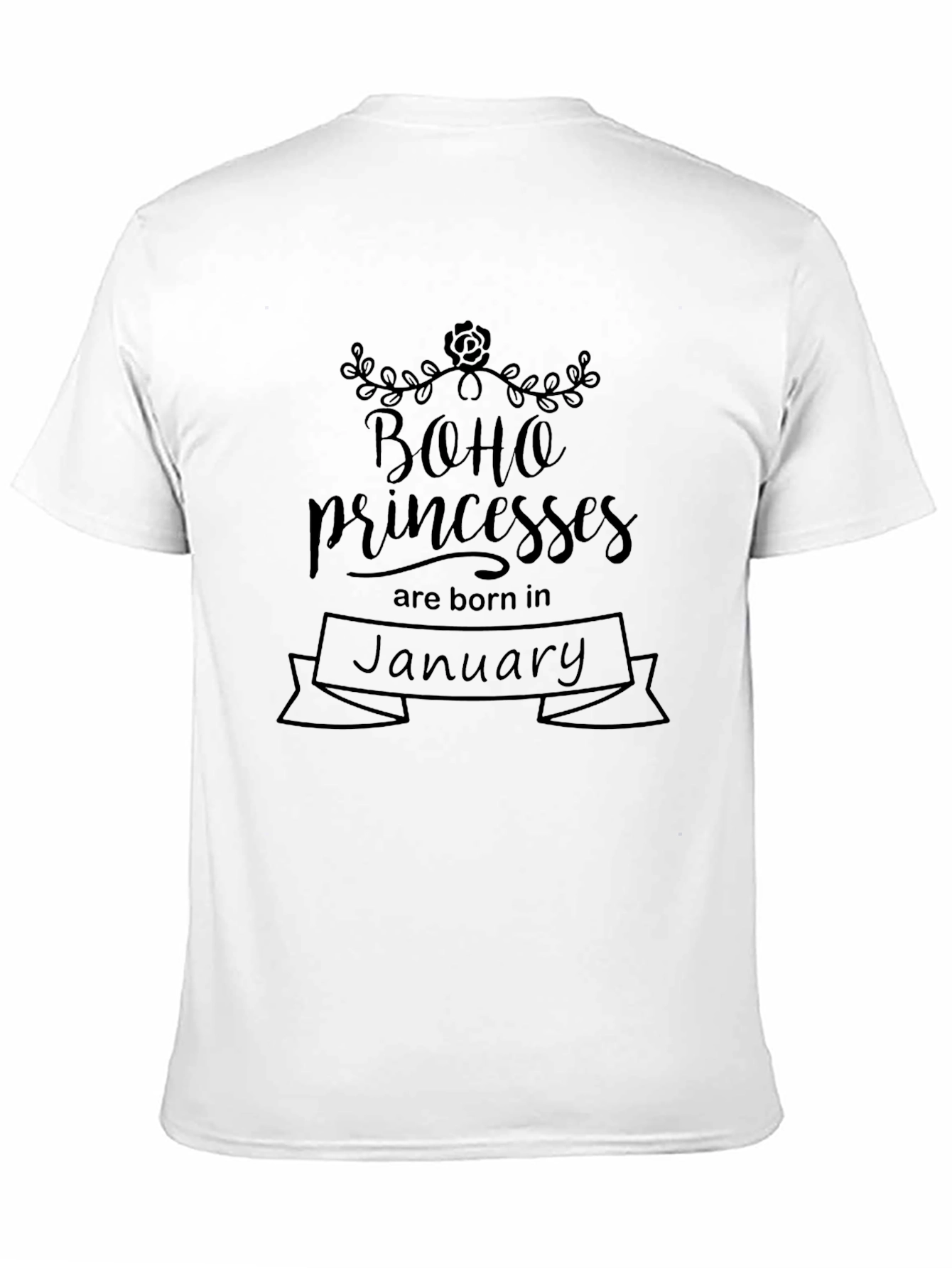 Black Boho Princesses January Birthday T-Shirt view 11