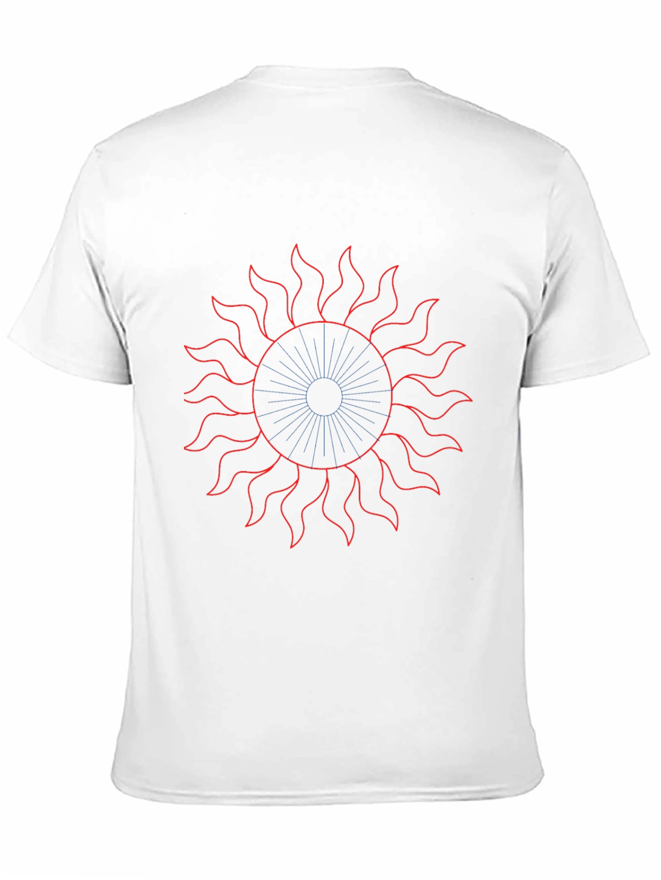 Black Sun Graphic T-Shirt - Bold Red Design on Black Cotton Tee view 11