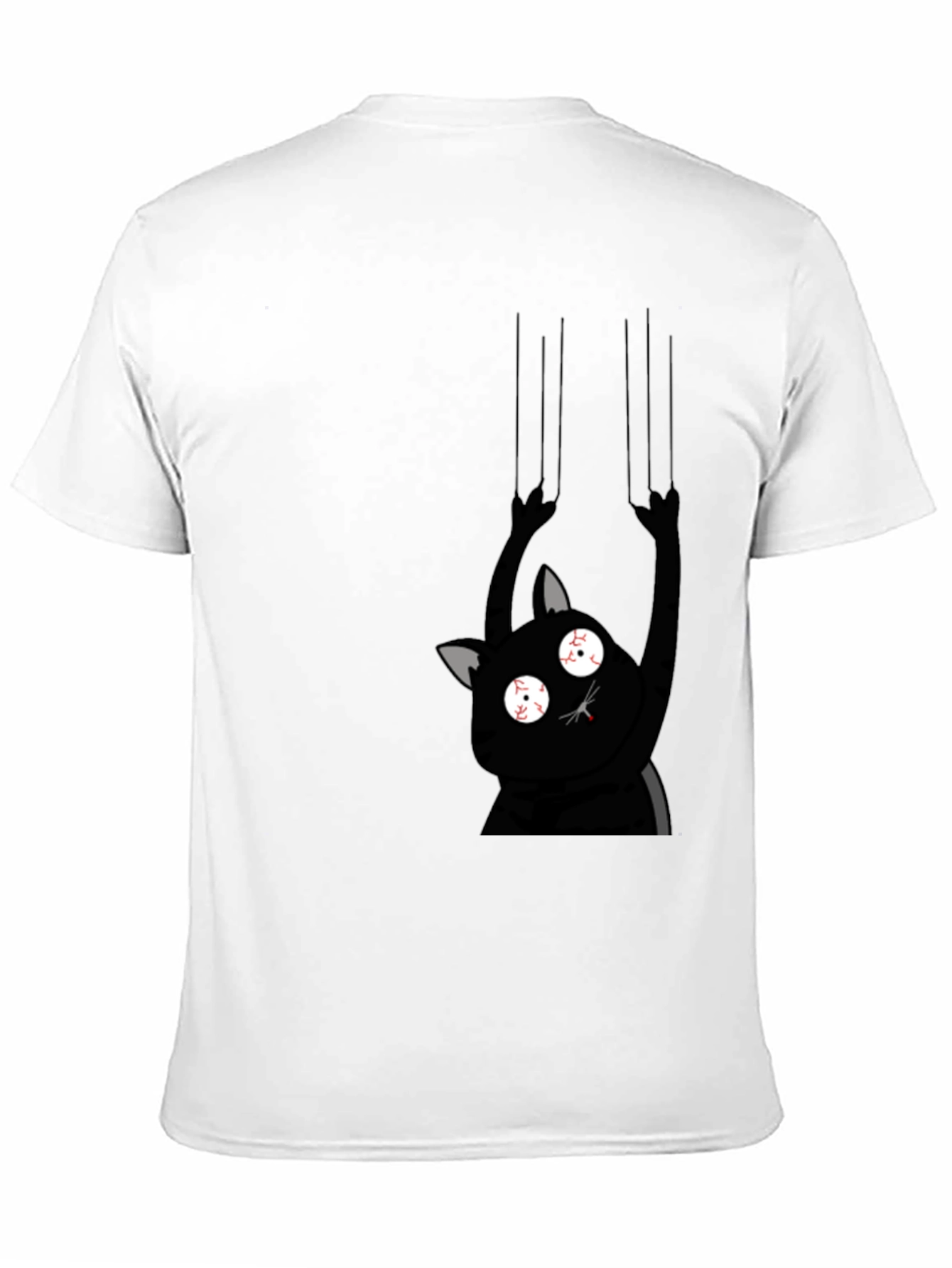 Black Crazy Cat Scratch Black T-Shirt view 11