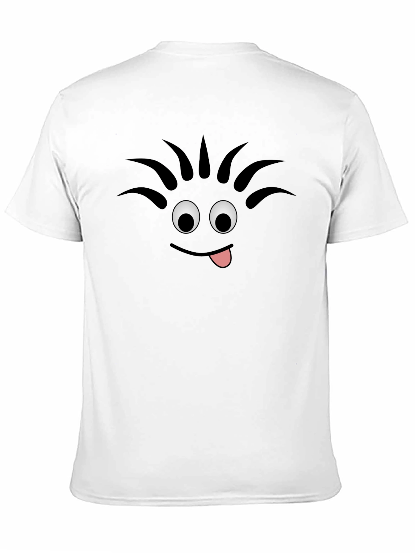 Black Funny Face Tongue Out Black Cotton T-Shirt view 11