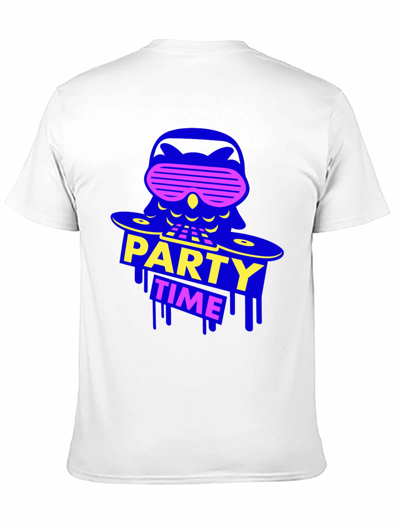 Black Party Time Owl Graphic Tee - Black Crew Neck view 11