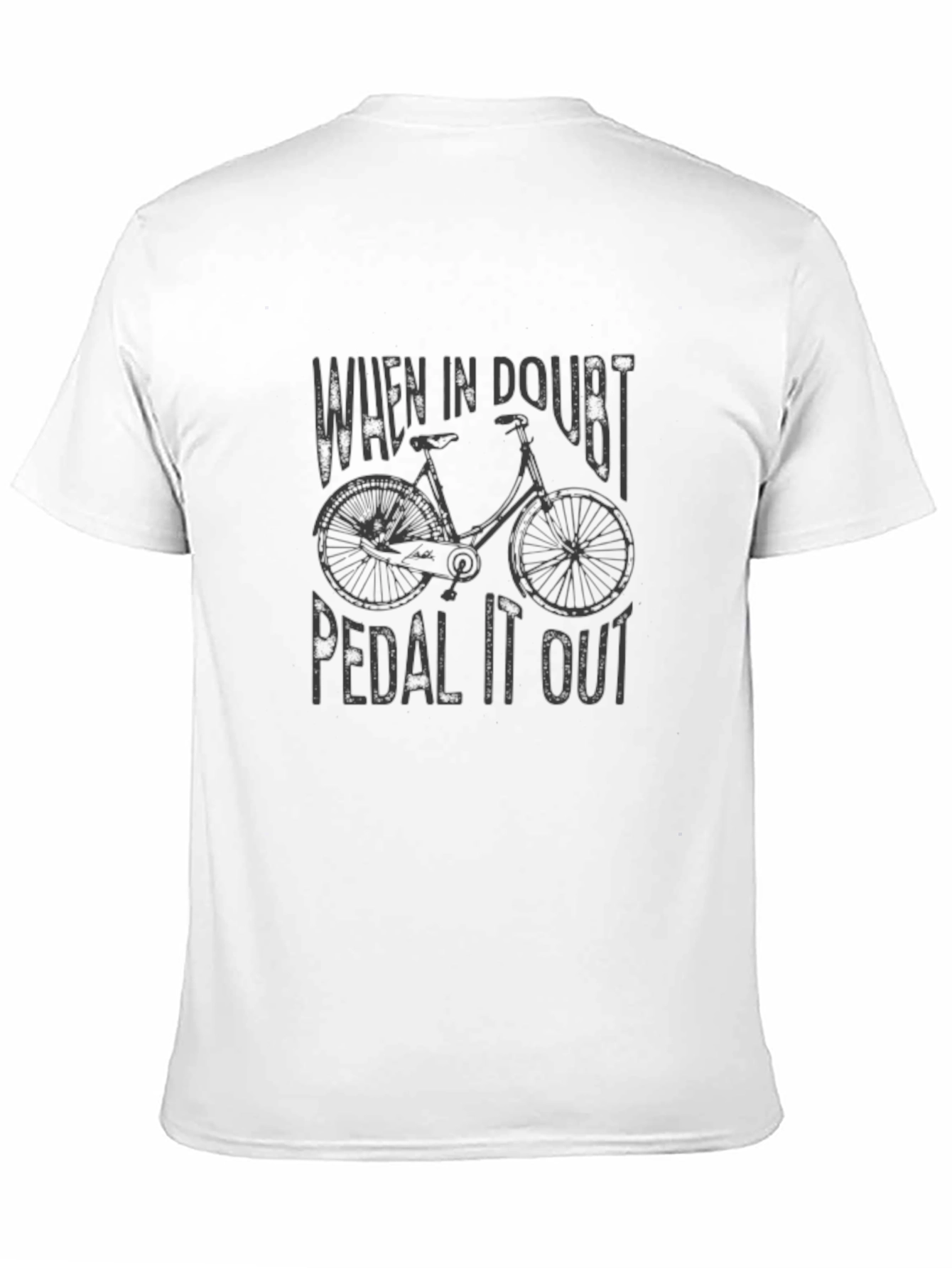 Black When In Doubt Pedal It Out - Unisex T-Shirt view 11