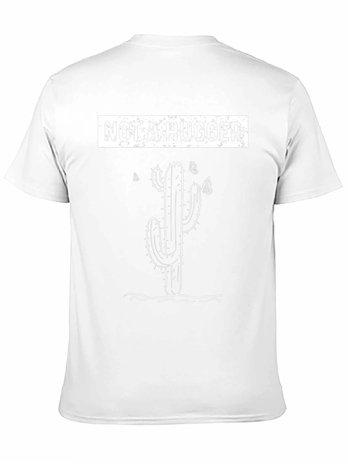 Black Not A Hugger T-Shirt Cactus Graphic Tee view 11